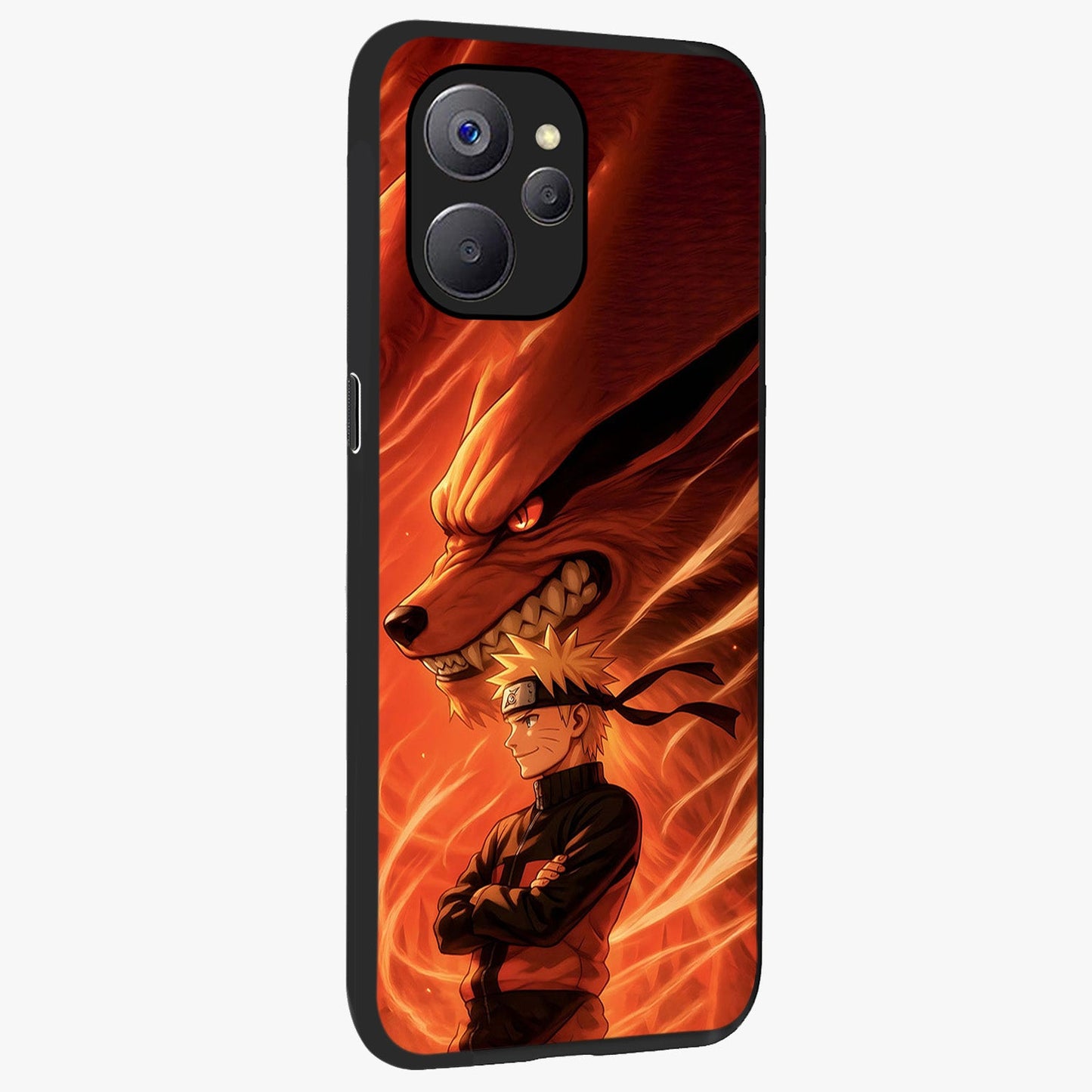 Nine Tails Legacy Glass Case upright view showcasing dramatic nine-tails artwork with intense anime themed design.