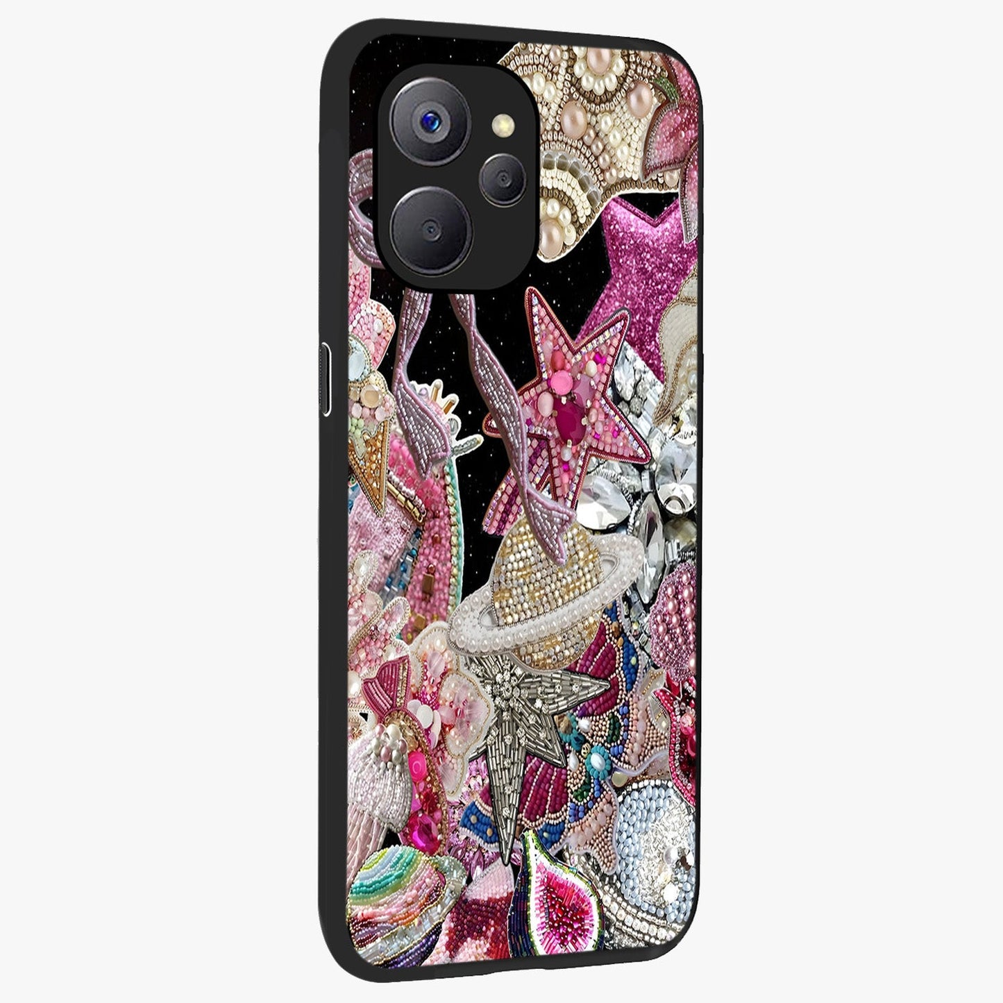 Starlit Jewel Dream Glass Case upright view showcasing radiant star inspired artwork with magical night theme.