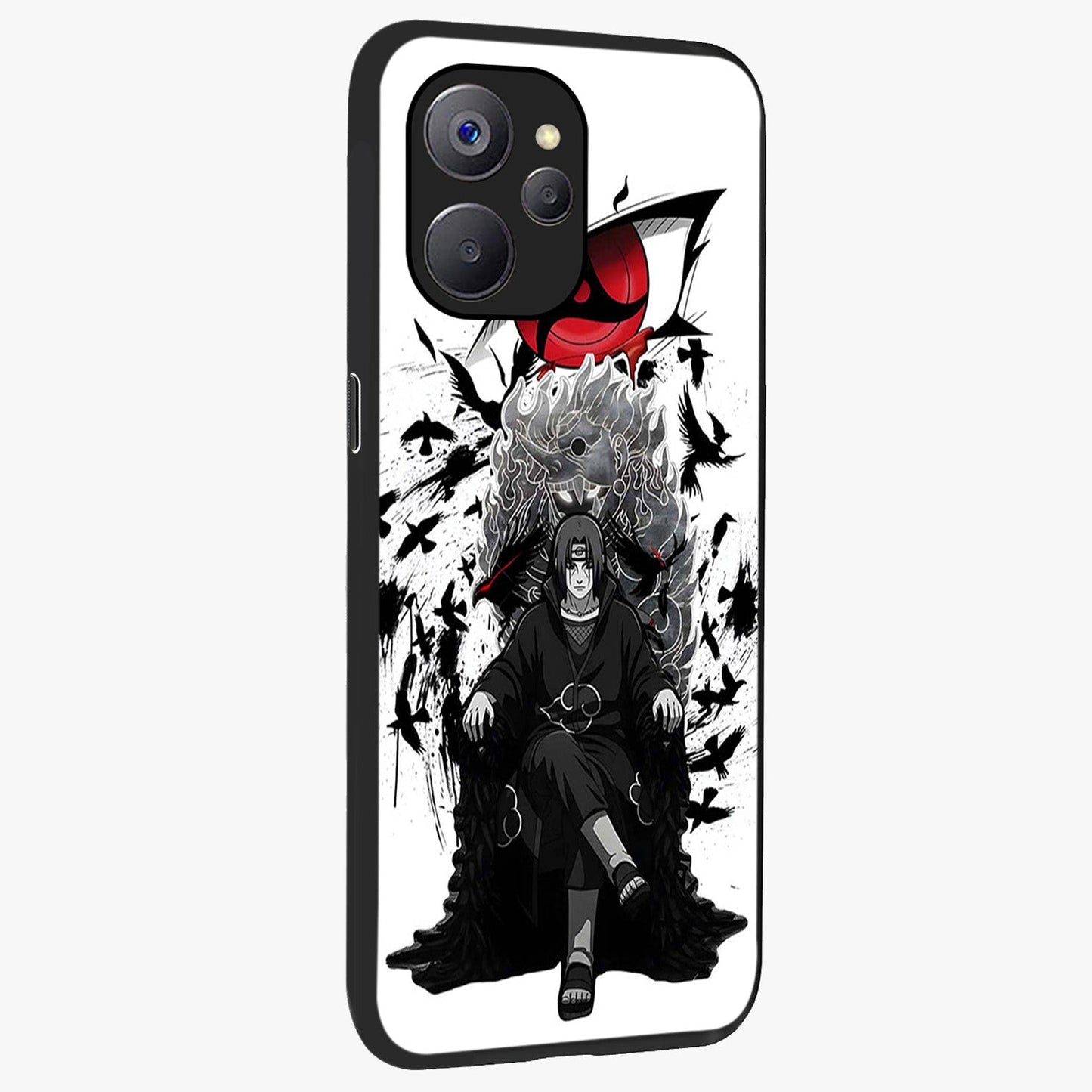 Uchiha Shadow Throne Glass Case upright view showcasing magical underwater galaxy artwork with vibrant cosmic theme.