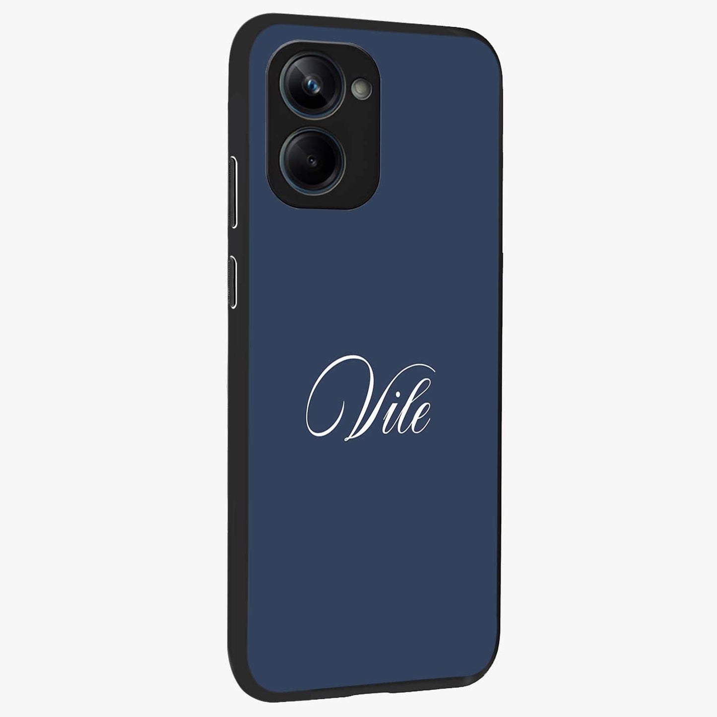 Blue Vintage Floral Pattern Glass Case displayed in angled mockup highlighting classic blue floral pattern and retro aesthetic design.