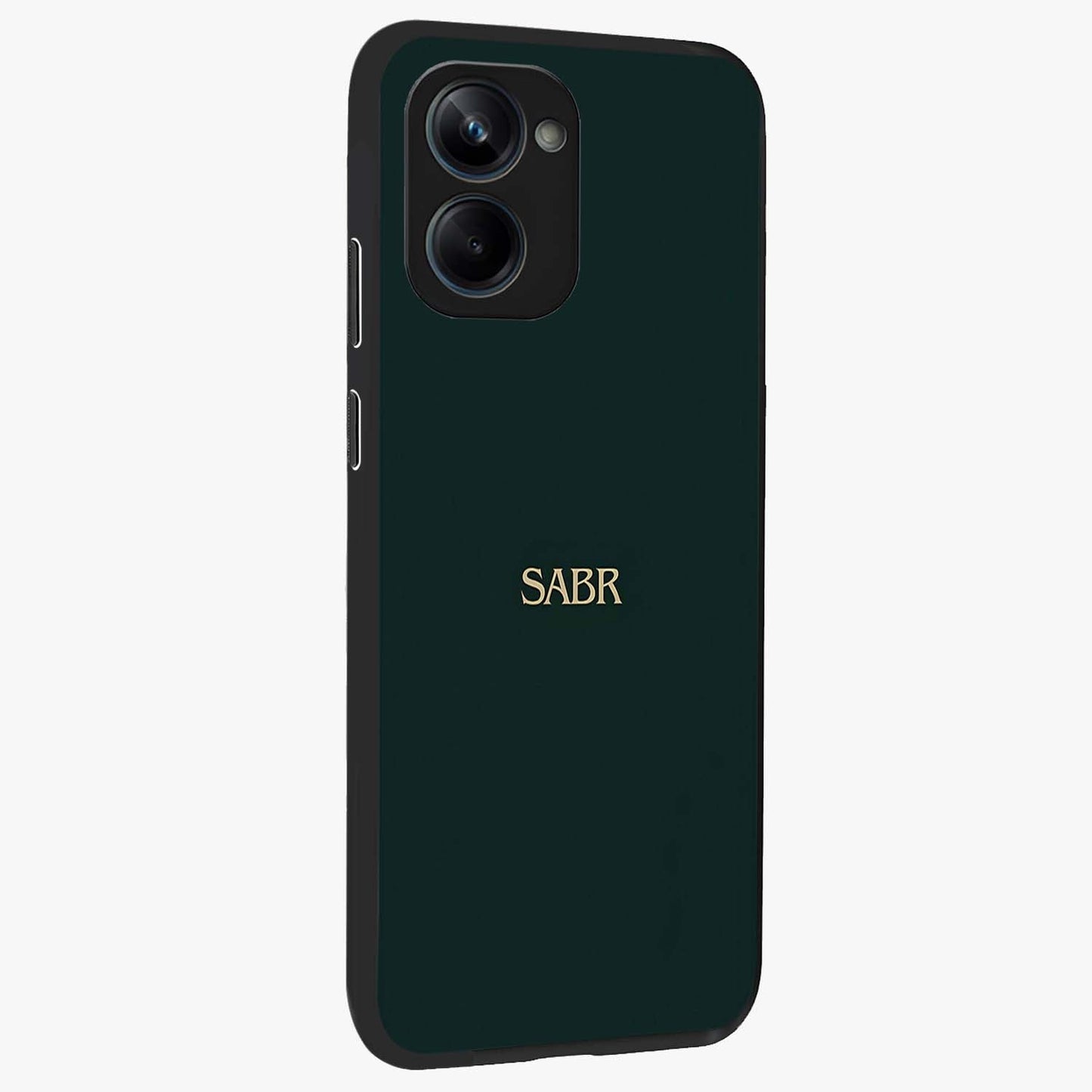 Sabr Minimal Patience Glass Case upright view showcasing calm minimalist artwork with motivational patience theme.
