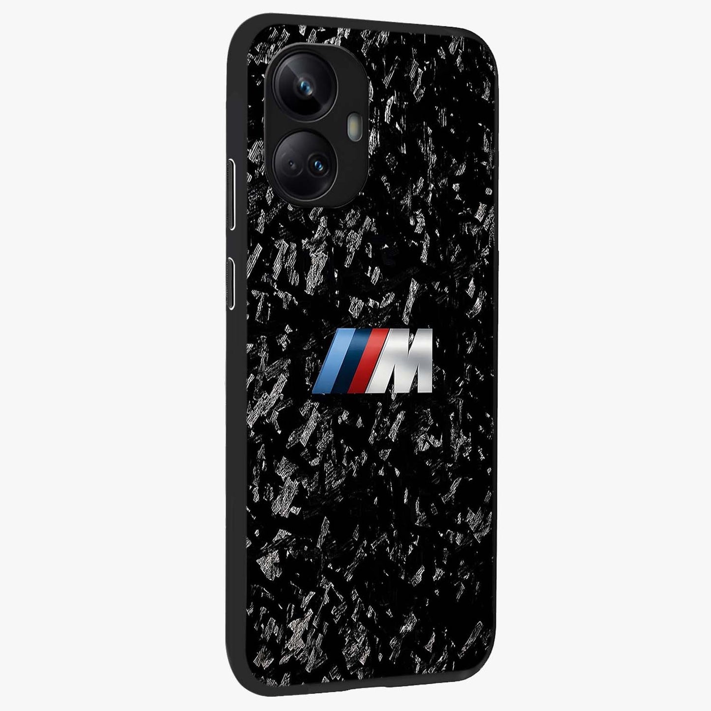 Carbon Speed Mark Glass Case upright view showcasing modern carbon speed graphic with bold automotive theme.