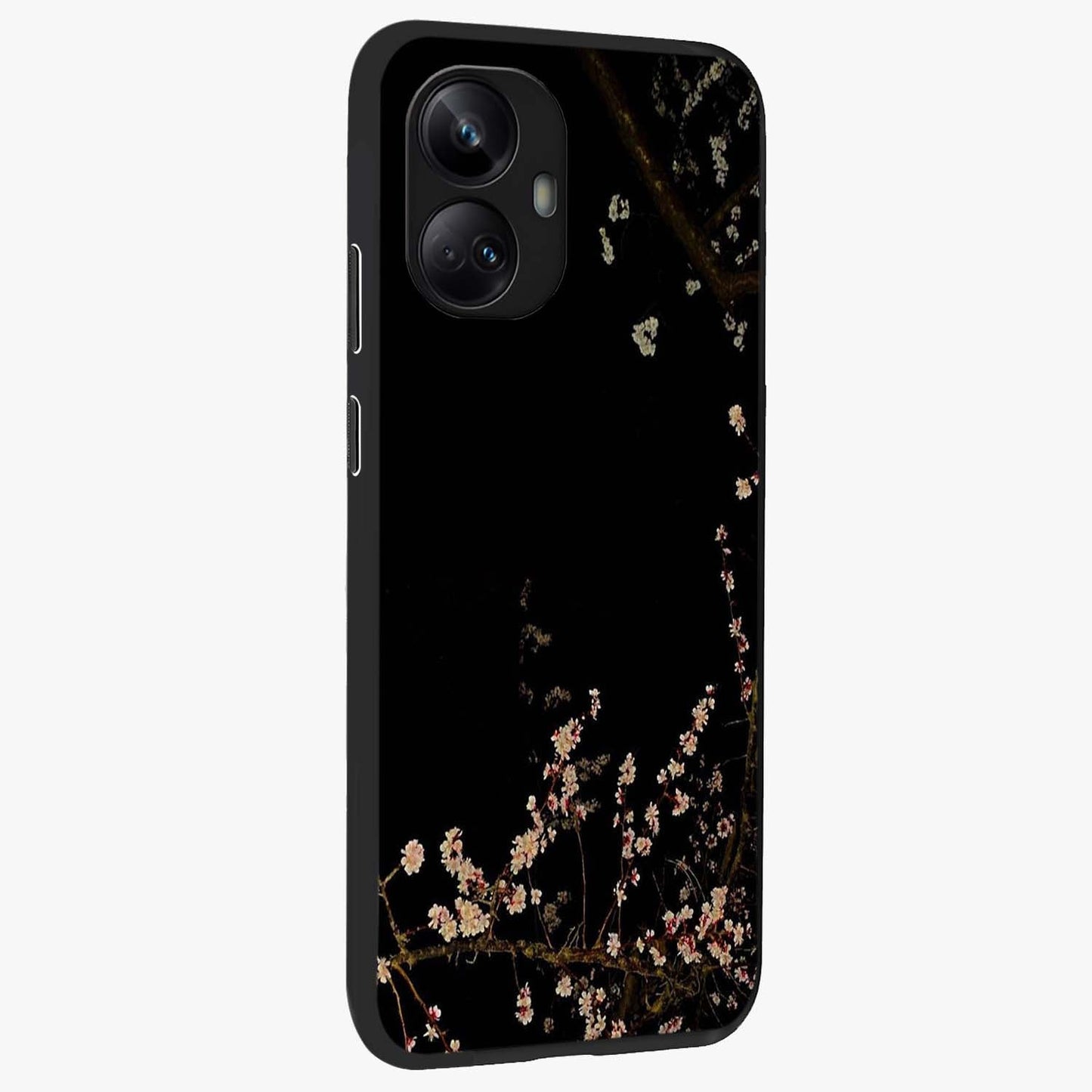 Petal Moon Light With Custom Name Glass Case upright view showcasing elegant floral moon artwork with personalized aesthetic.