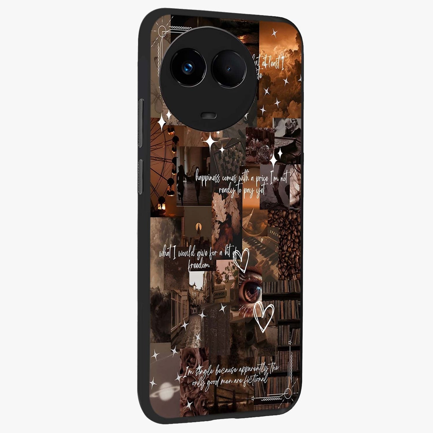 Bittersweet Aesthetic Chaos Glass Case upright view showcasing bold artistic chaos design with modern aesthetic style.
