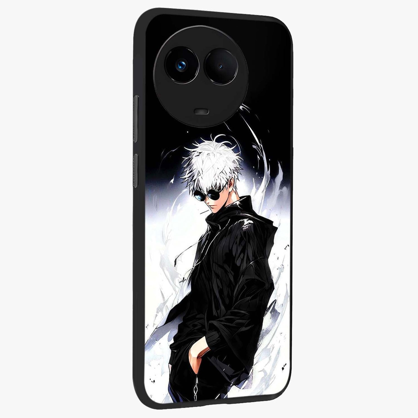 Limitless Shadow King Glass Case upright view showcasing bold shadow warrior artwork with epic fantasy theme.