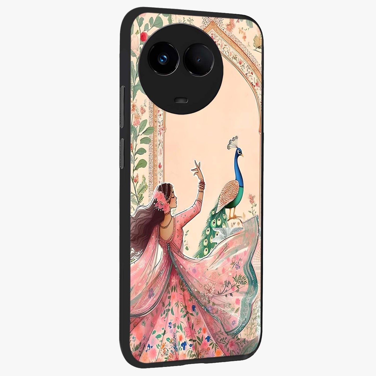 Royal Grace Muse Glass Case upright view showcasing stylish artistic artwork with sophisticated royal theme.