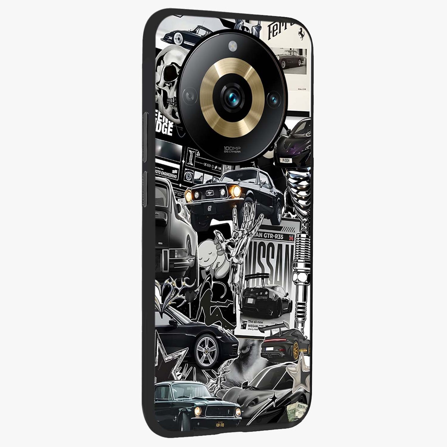 Aesthetic Dark Love Glass Case upright view showcasing dramatic romantic artwork with modern aesthetic style.
