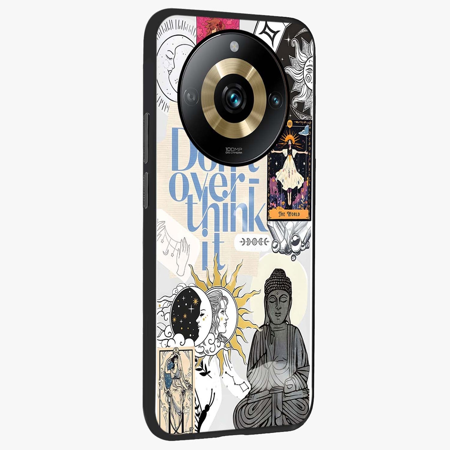 Ethereal Thoughts Glass Case upright view showcasing delicate artistic composition with peaceful dreamy theme.