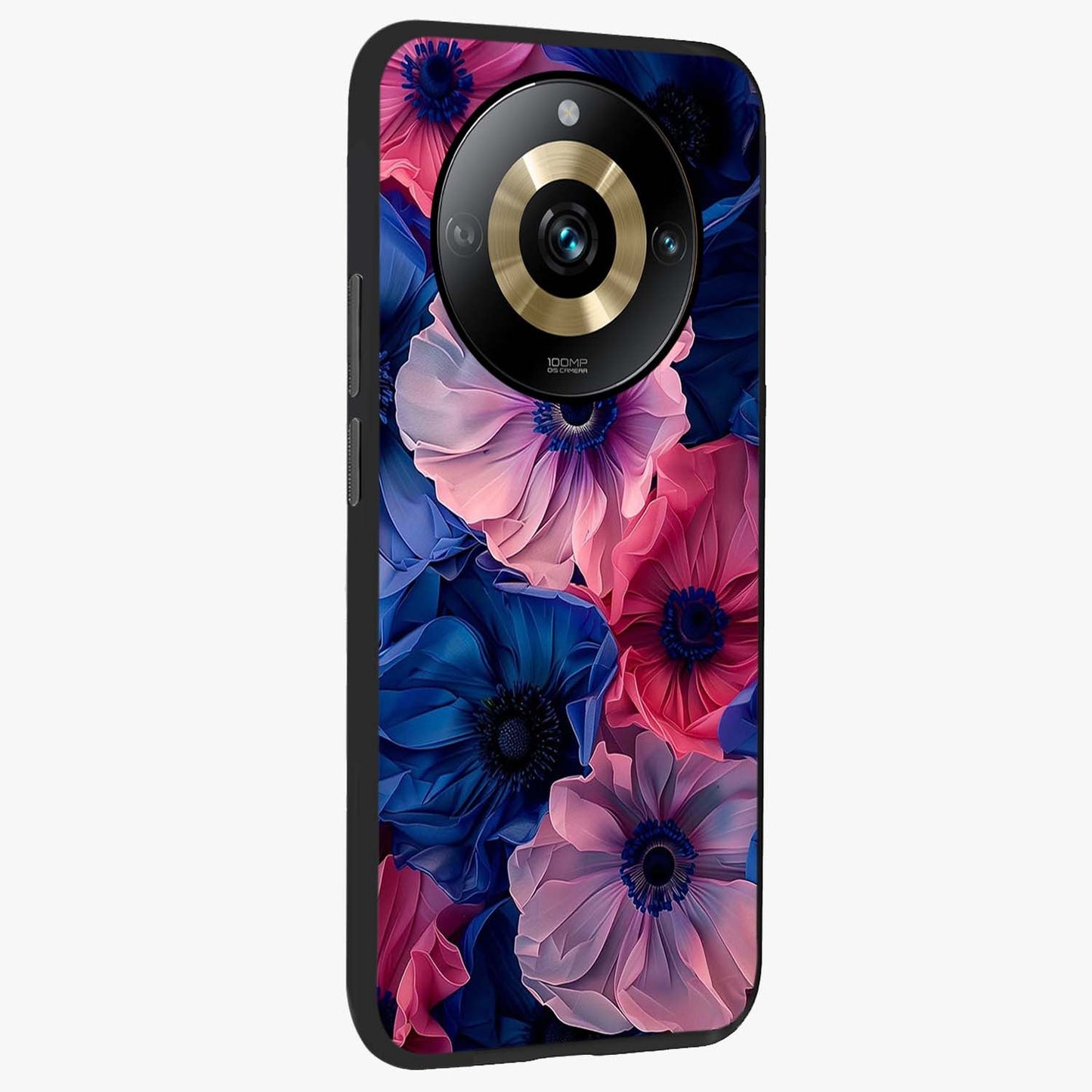 Flower Paper Art Pattern Glass Case upright view showcasing decorative paper floral artwork with creative craft style.