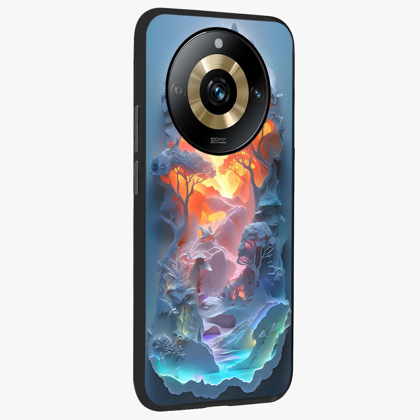 Glow Forest Portal Glass Case upright view showcasing enchanted forest portal artwork with fantasy nature theme.