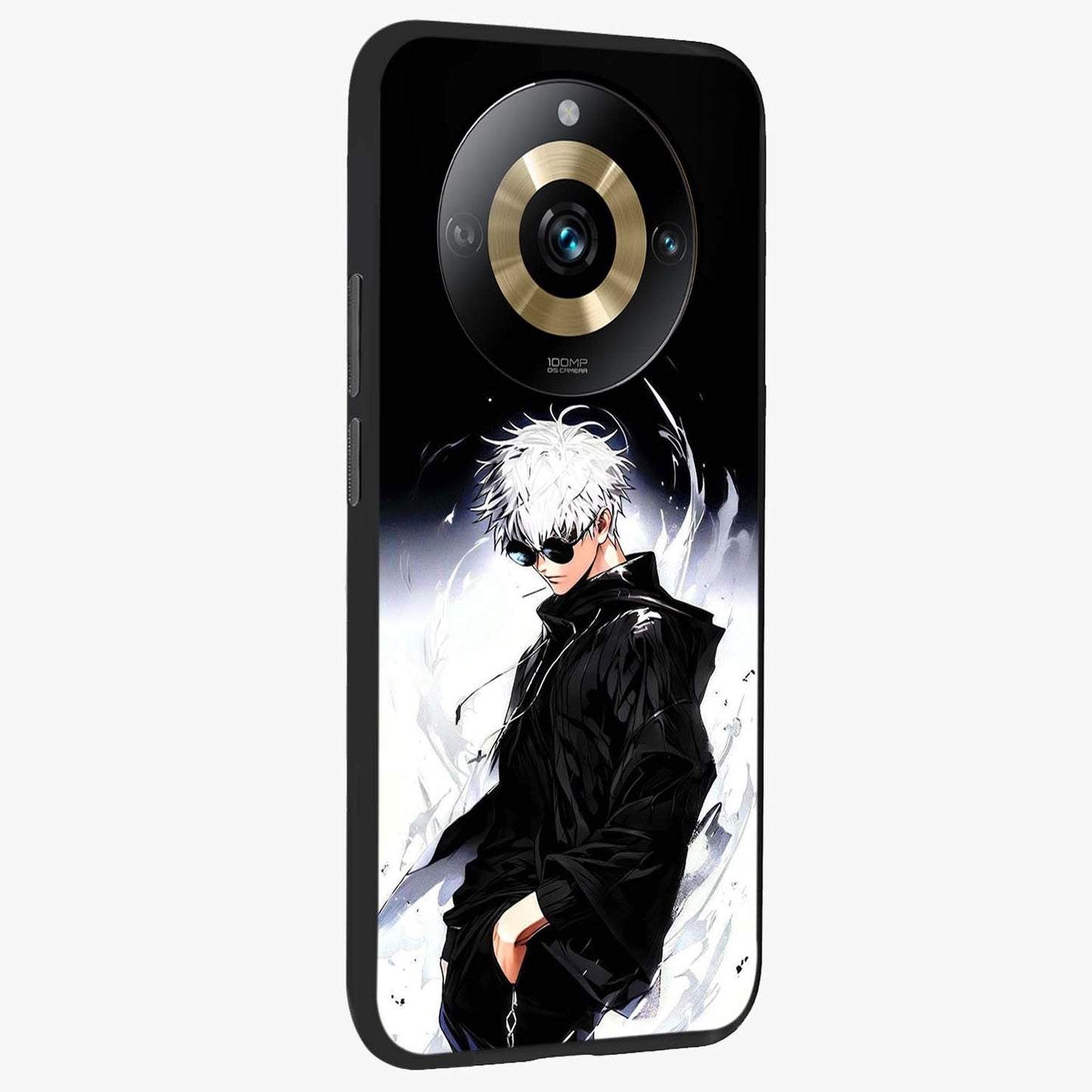 Limitless Shadow King Glass Case upright view showcasing bold shadow warrior artwork with epic fantasy theme.