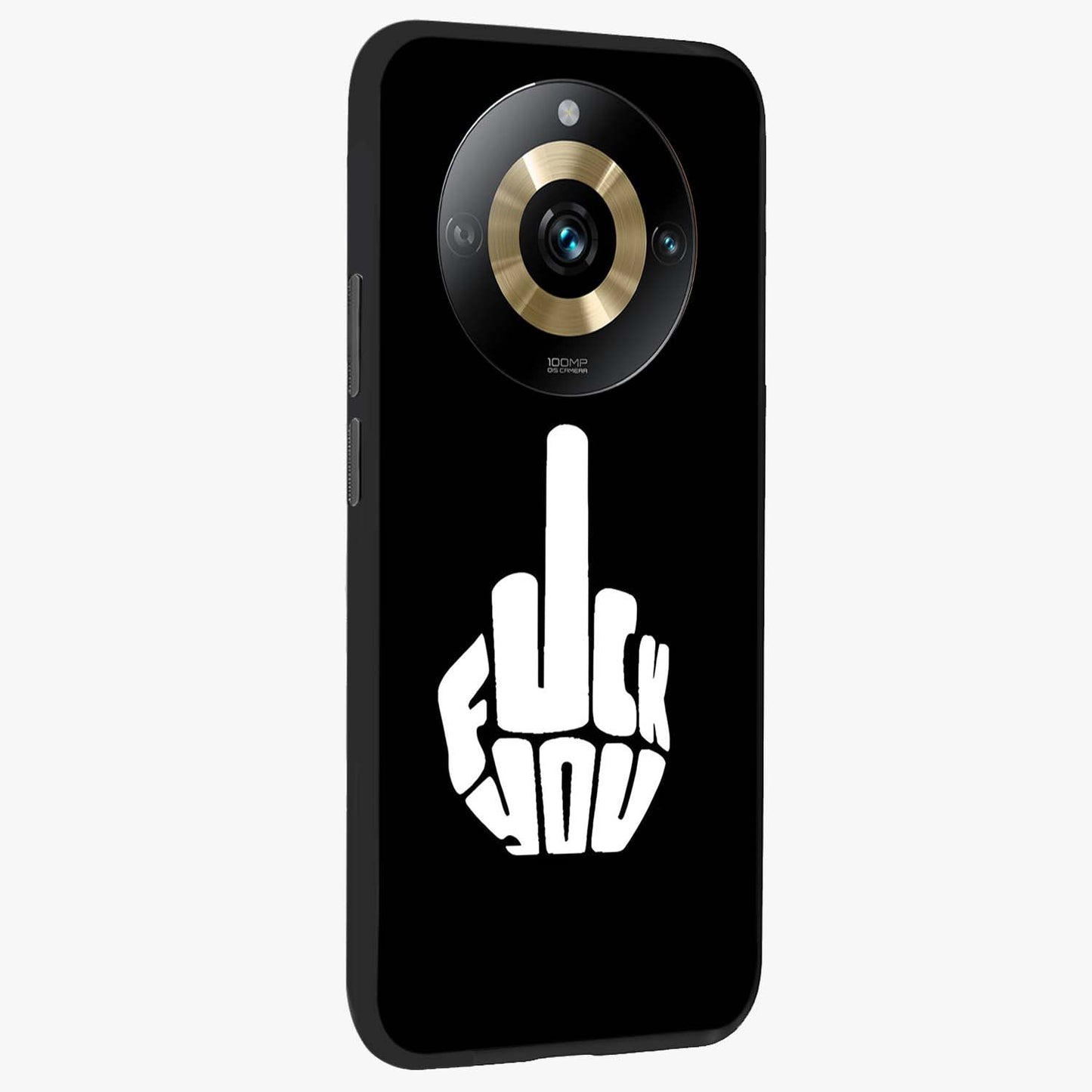 Rebel Mode On Glass Case upright view showcasing striking statement artwork with bold rebellious theme.