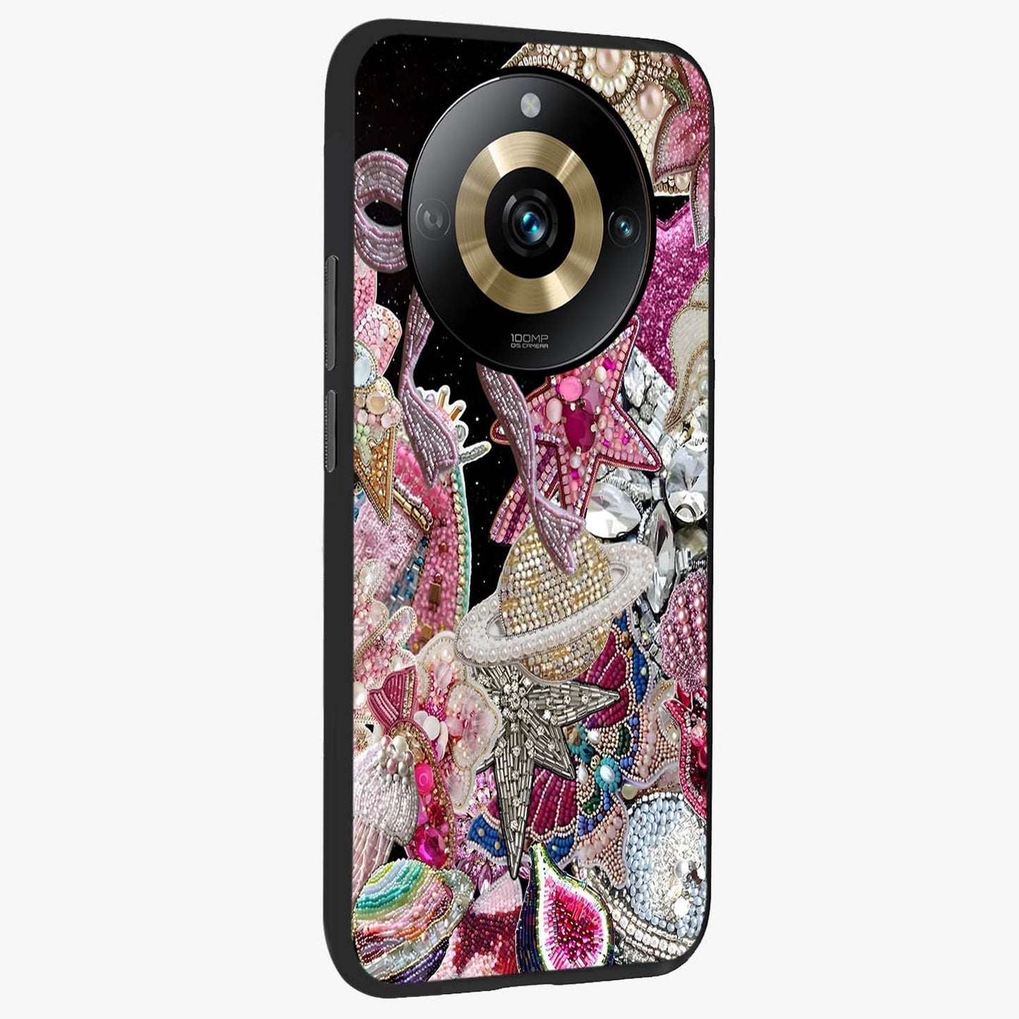 Starlit Jewel Dream Glass Case upright view showcasing radiant star inspired artwork with magical night theme.