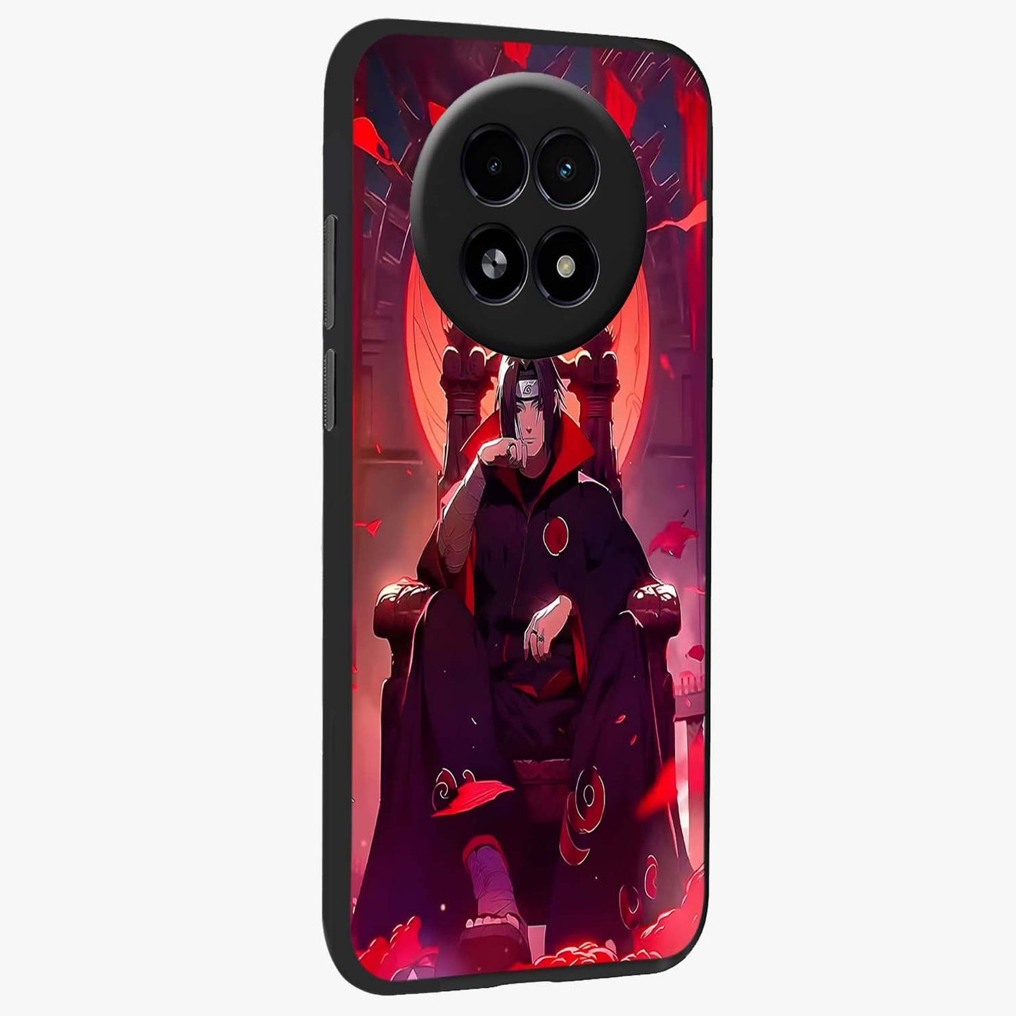 Blood Moon Sovereign Glass Case upright view showcasing powerful moon inspired artwork with cosmic aesthetic style.