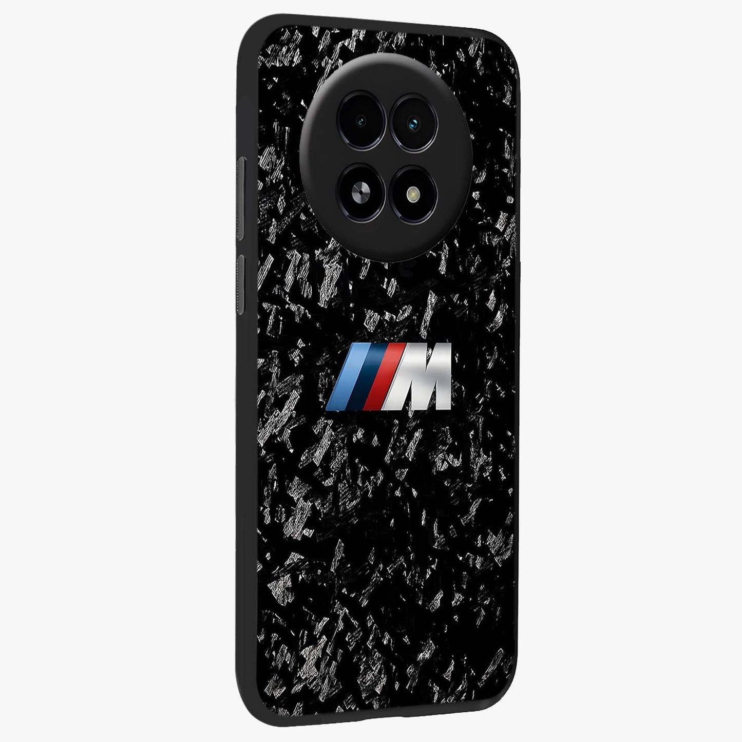 Carbon Speed Mark Glass Case upright view showcasing modern carbon speed graphic with bold automotive theme.