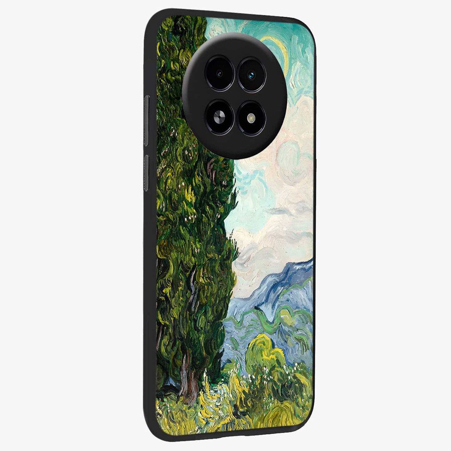 Van Gogh Vintage Art Glass Case upright view showcasing elegant vintage painting artwork with artistic heritage theme.