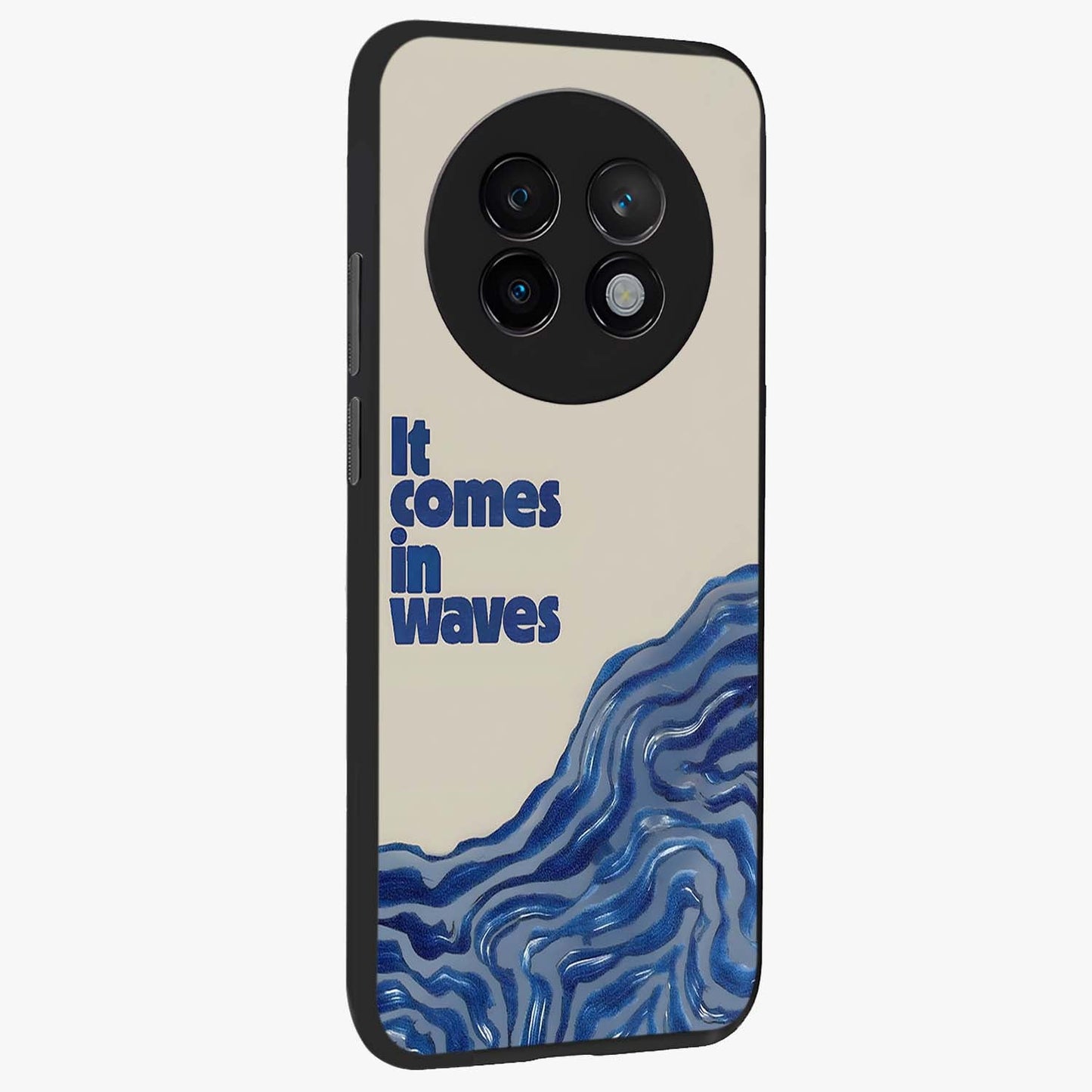 Itachi Sharingan Glass Case upright view showcasing intense anime eye artwork with bold character theme.