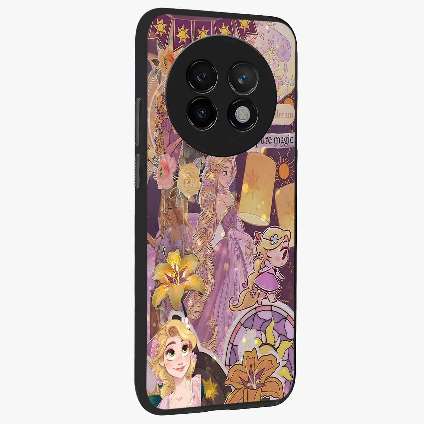 Magical Tangled Dream Glass Case upright view showcasing enchanting artistic artwork with dreamy fantasy theme.
