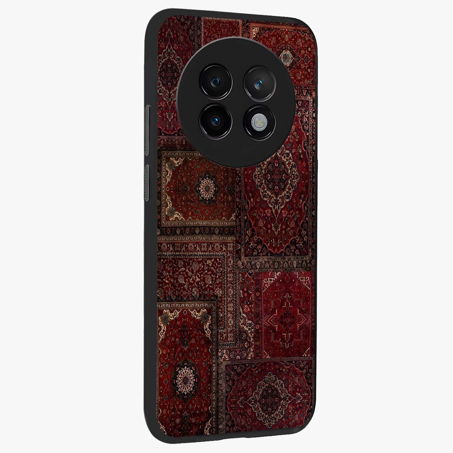 Persian Velvet Tale Glass Case upright view showcasing elegant Persian artwork with classic heritage theme.
