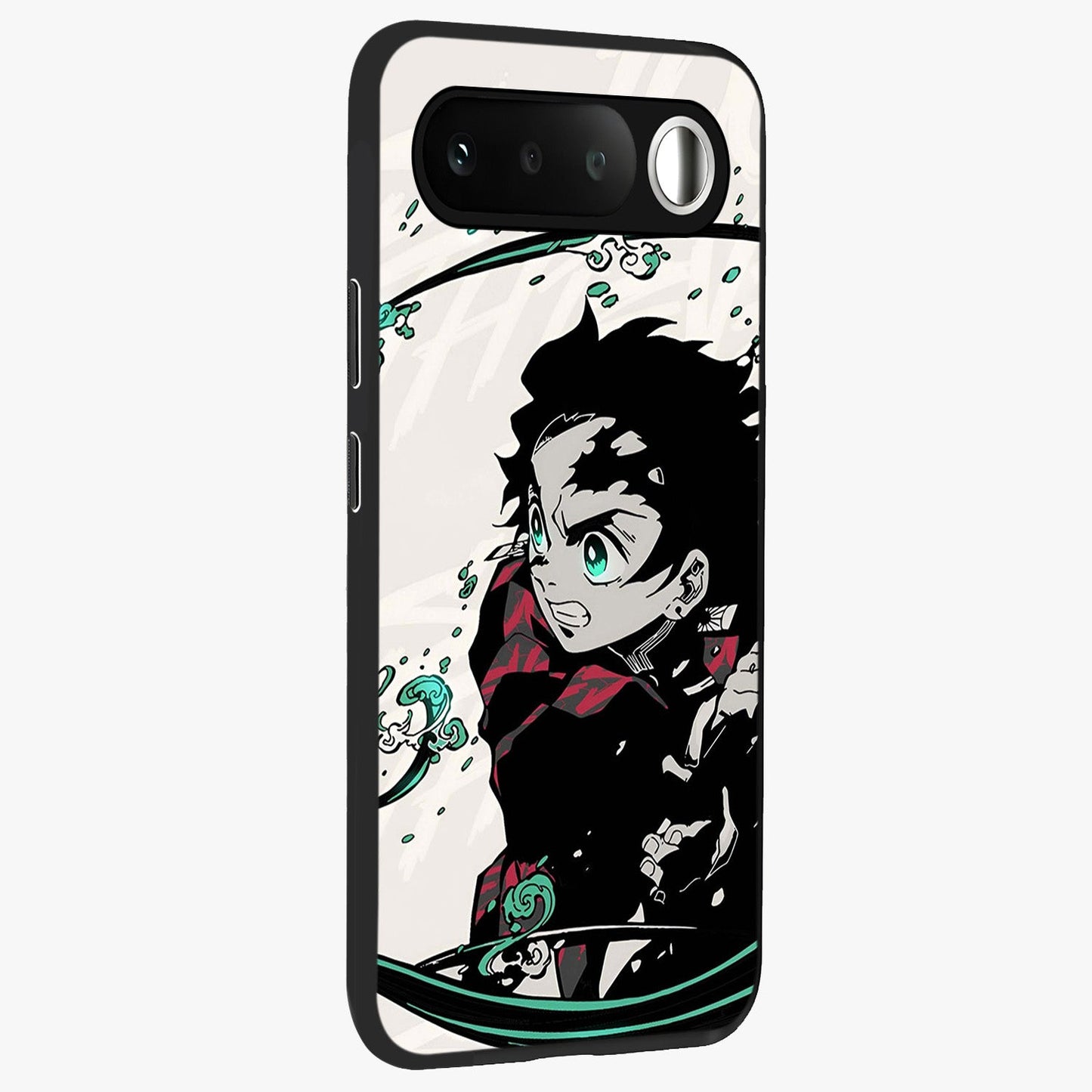 Demon Slayer Glass Case upright view showcasing powerful anime artwork with intense warrior theme.
