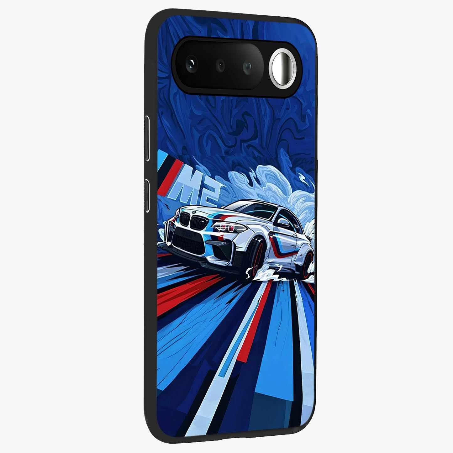 Drift Power Rush Glass Case upright view showcasing high speed racing artwork with bold automotive theme.