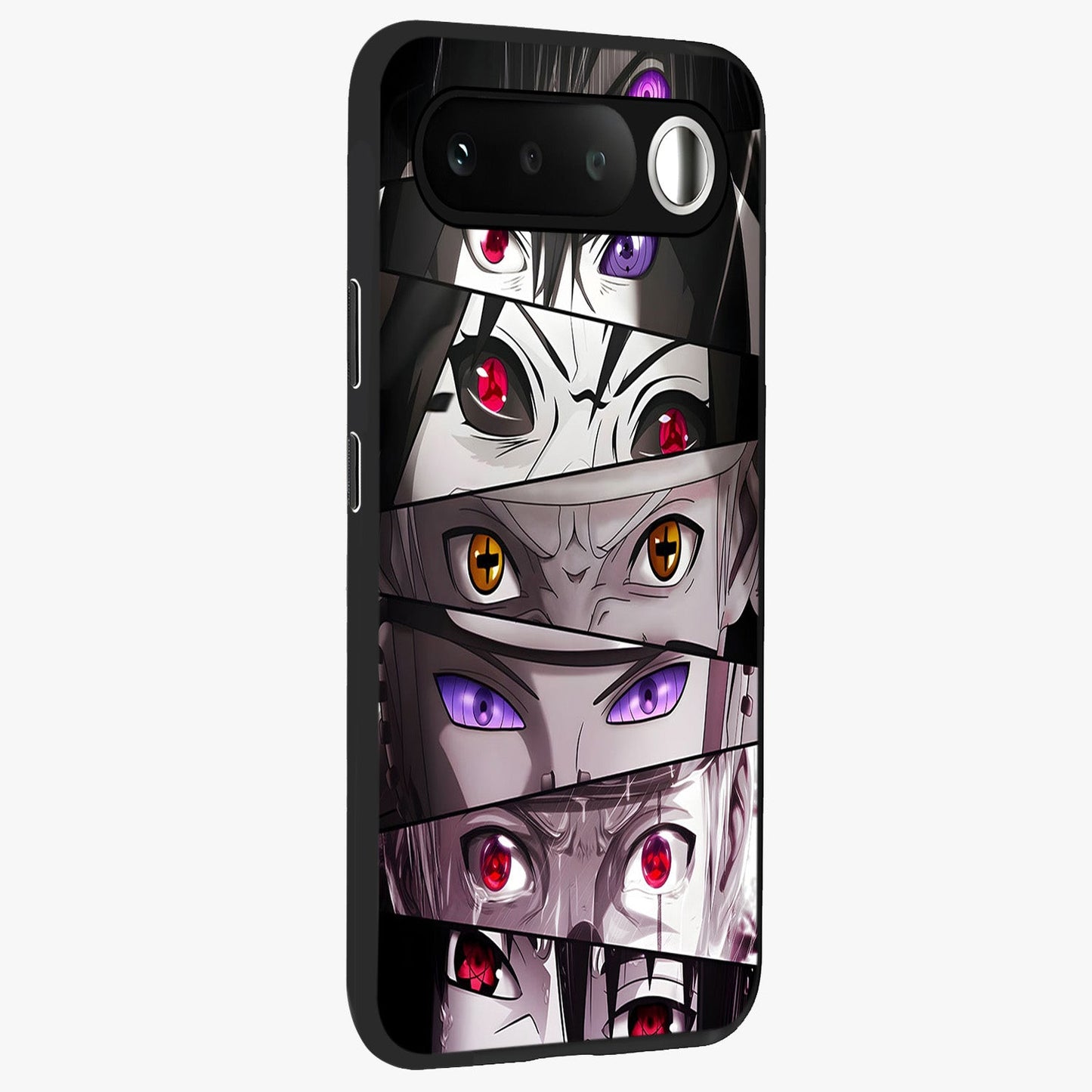 Eyes of Destiny Glass Case upright view showcasing symbolic eye artwork with dramatic artistic theme.