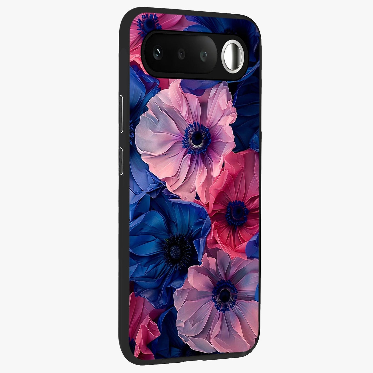 Flower Paper Art Pattern Glass Case upright view showcasing decorative paper floral artwork with creative craft style.
