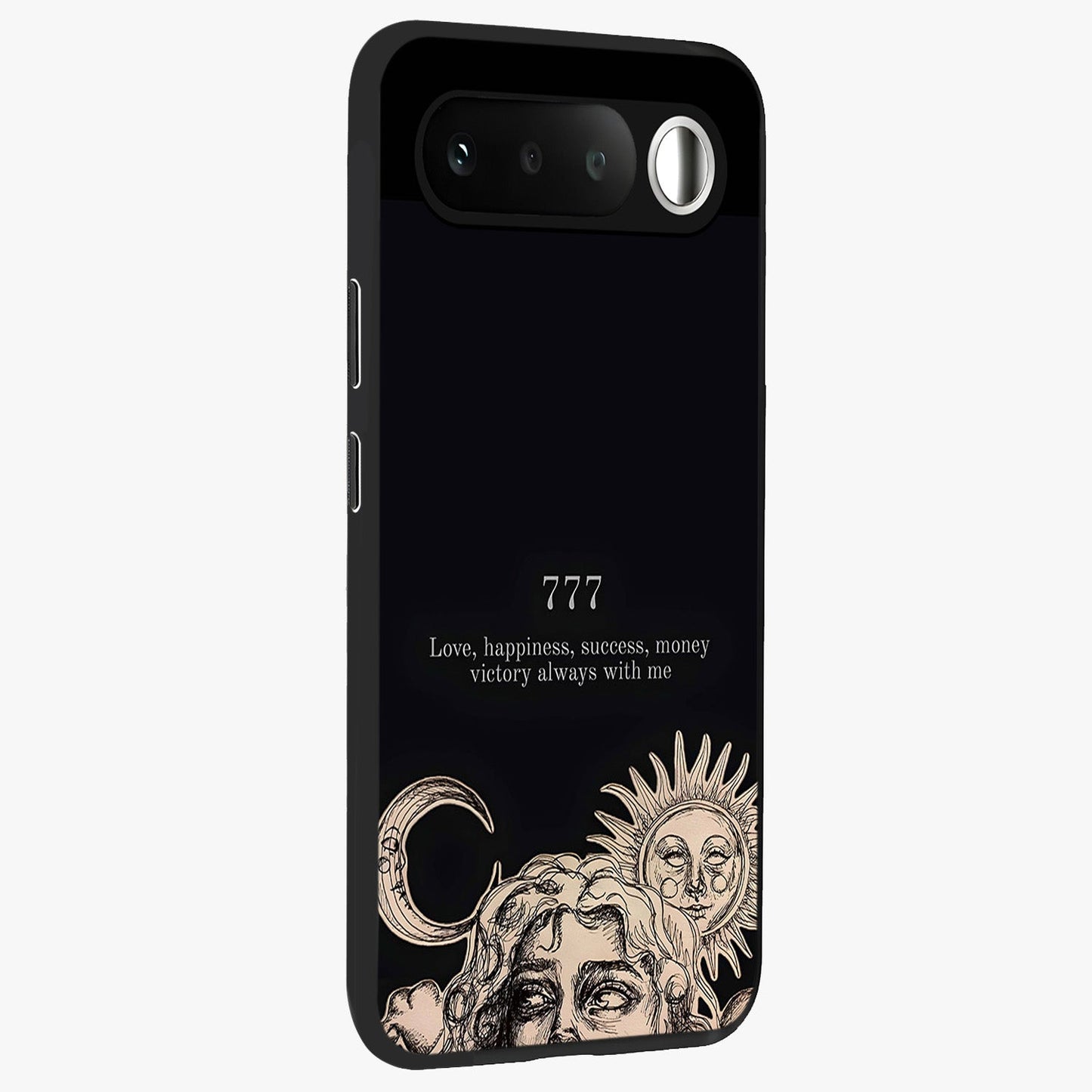 Mystic Victory Aura Glass Case upright view showcasing powerful victory themed artwork with spiritual energy vibe.