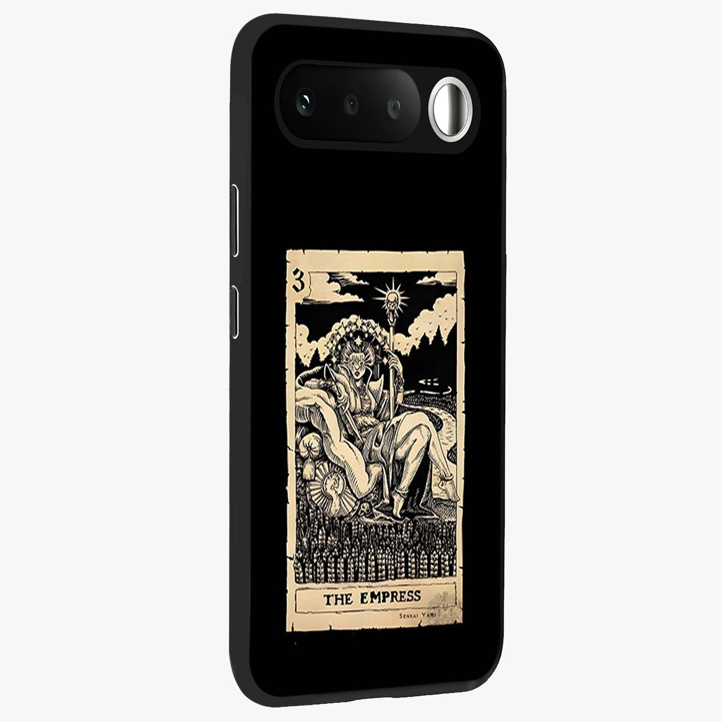 The Empress Glass Case upright view showcasing powerful empress themed artwork with luxurious artistic theme.