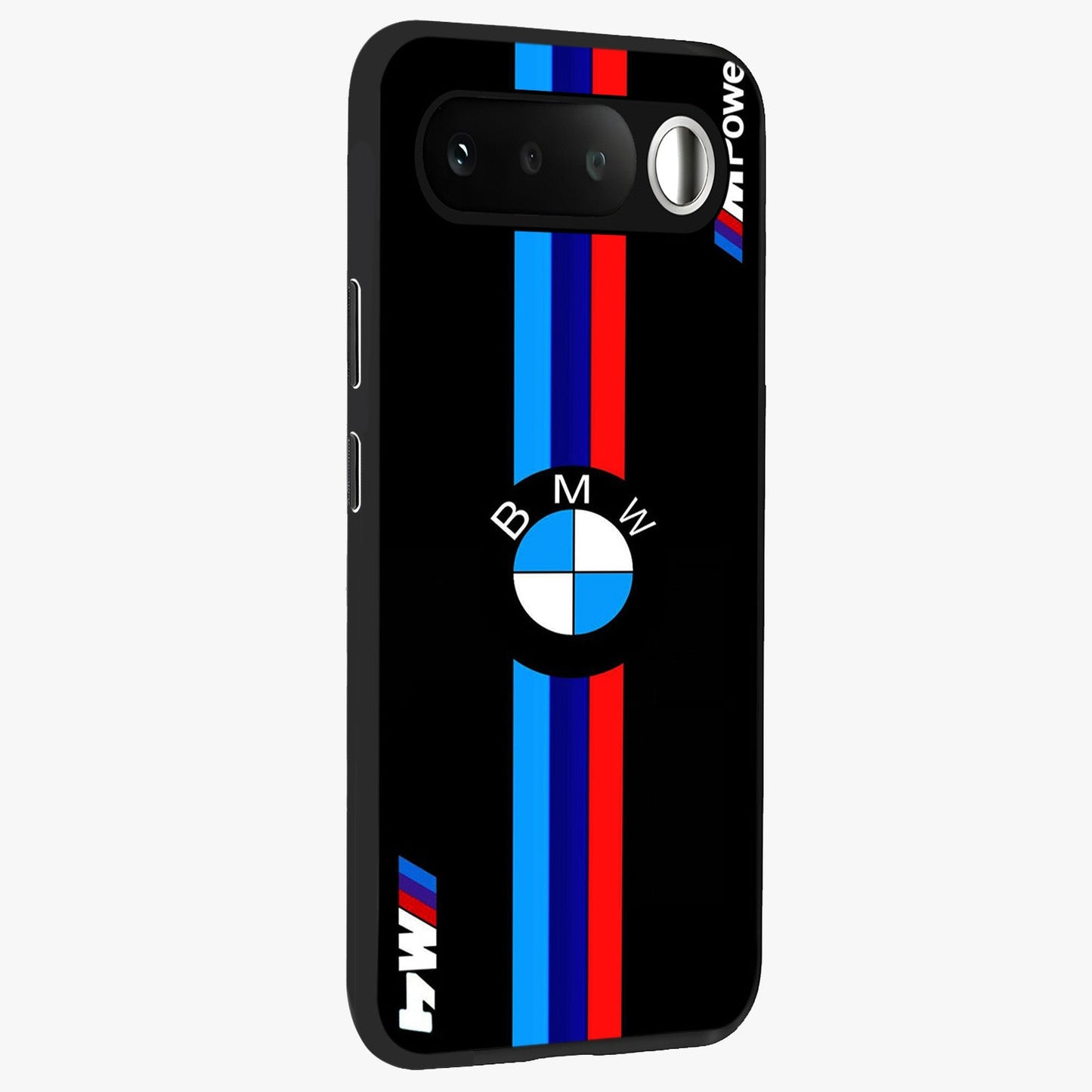 Turbo BMW Beast Glass Case upright view showcasing powerful car artwork with modern motorsport theme.