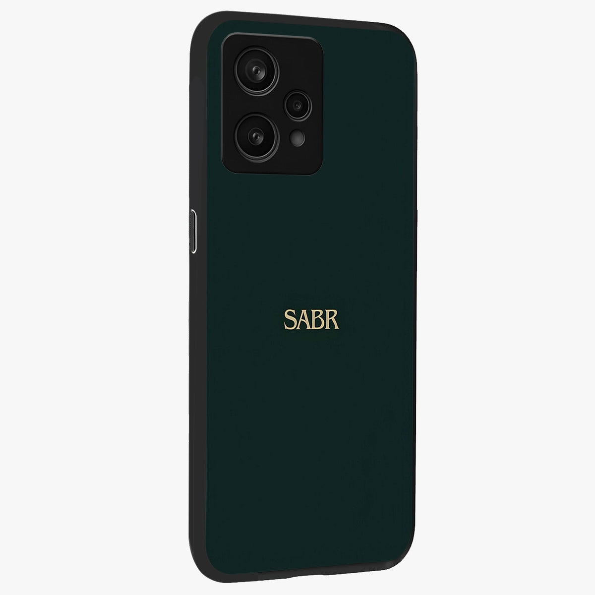 Sabr Minimal Patience Glass Case upright view showcasing calm minimalist artwork with motivational patience theme.