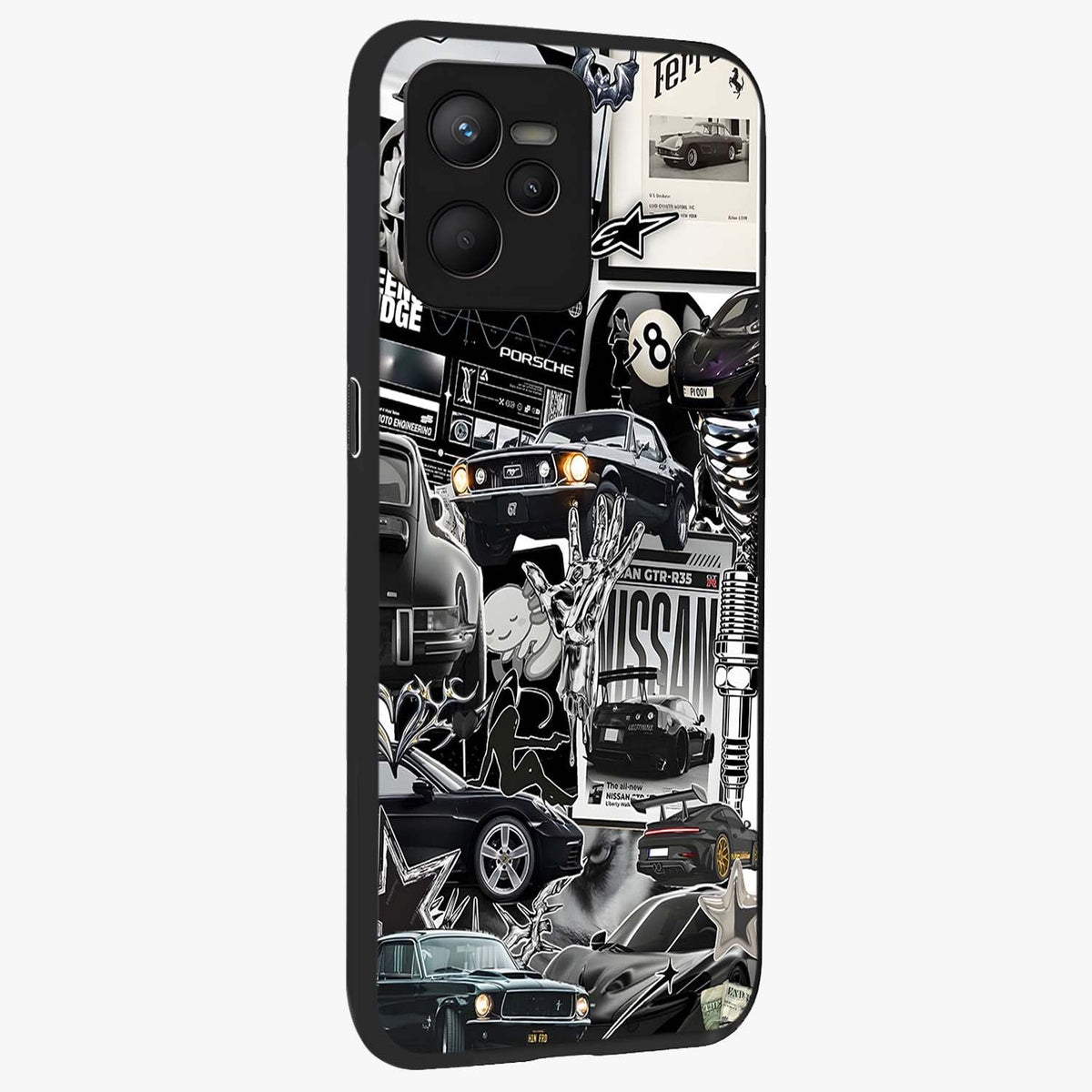 Aesthetic Dark Love Glass Case upright view showcasing dramatic romantic artwork with modern aesthetic style.