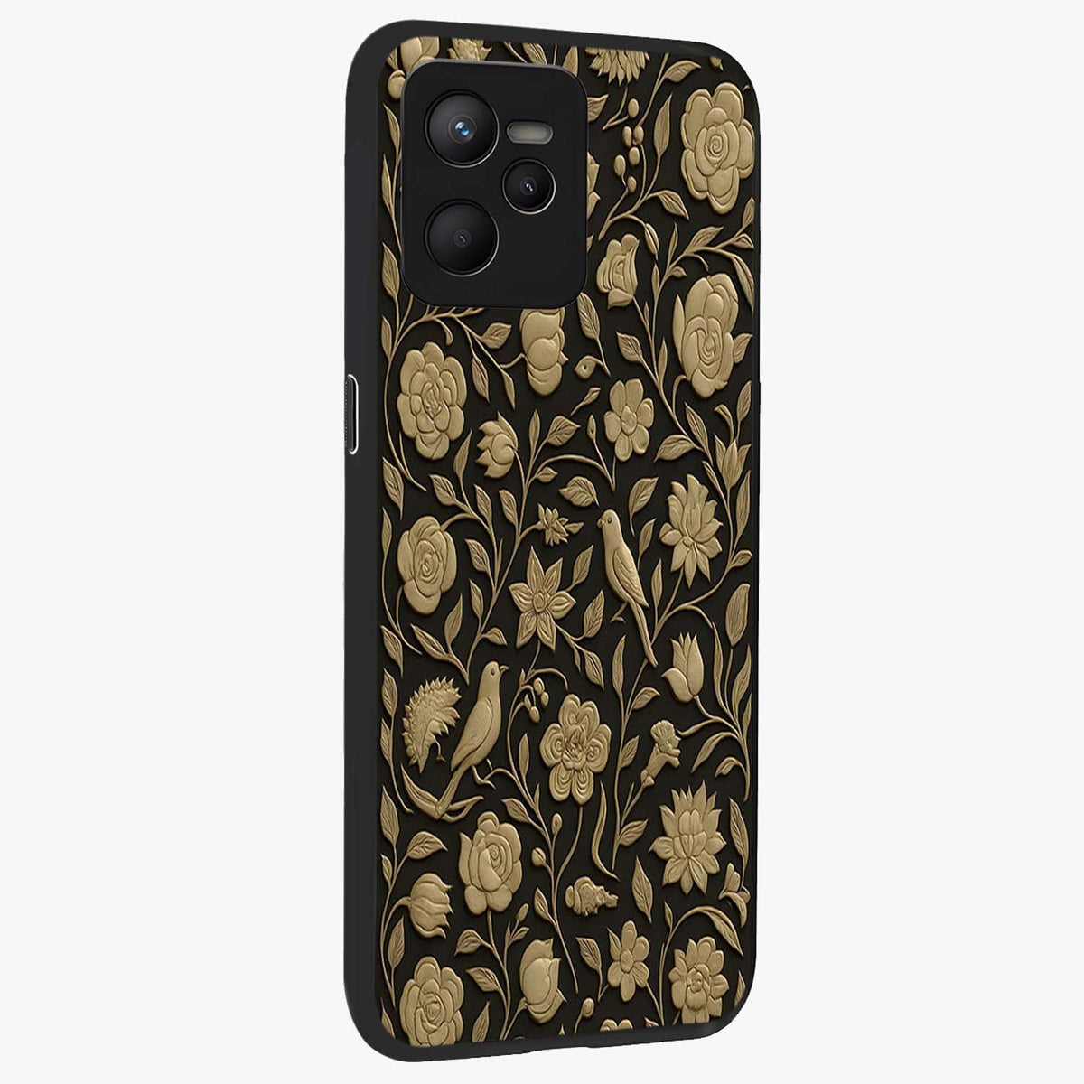 Golden Evil Eye Mandala Glass Case upright view showcasing decorative evil eye mandala artwork with spiritual aesthetic style.