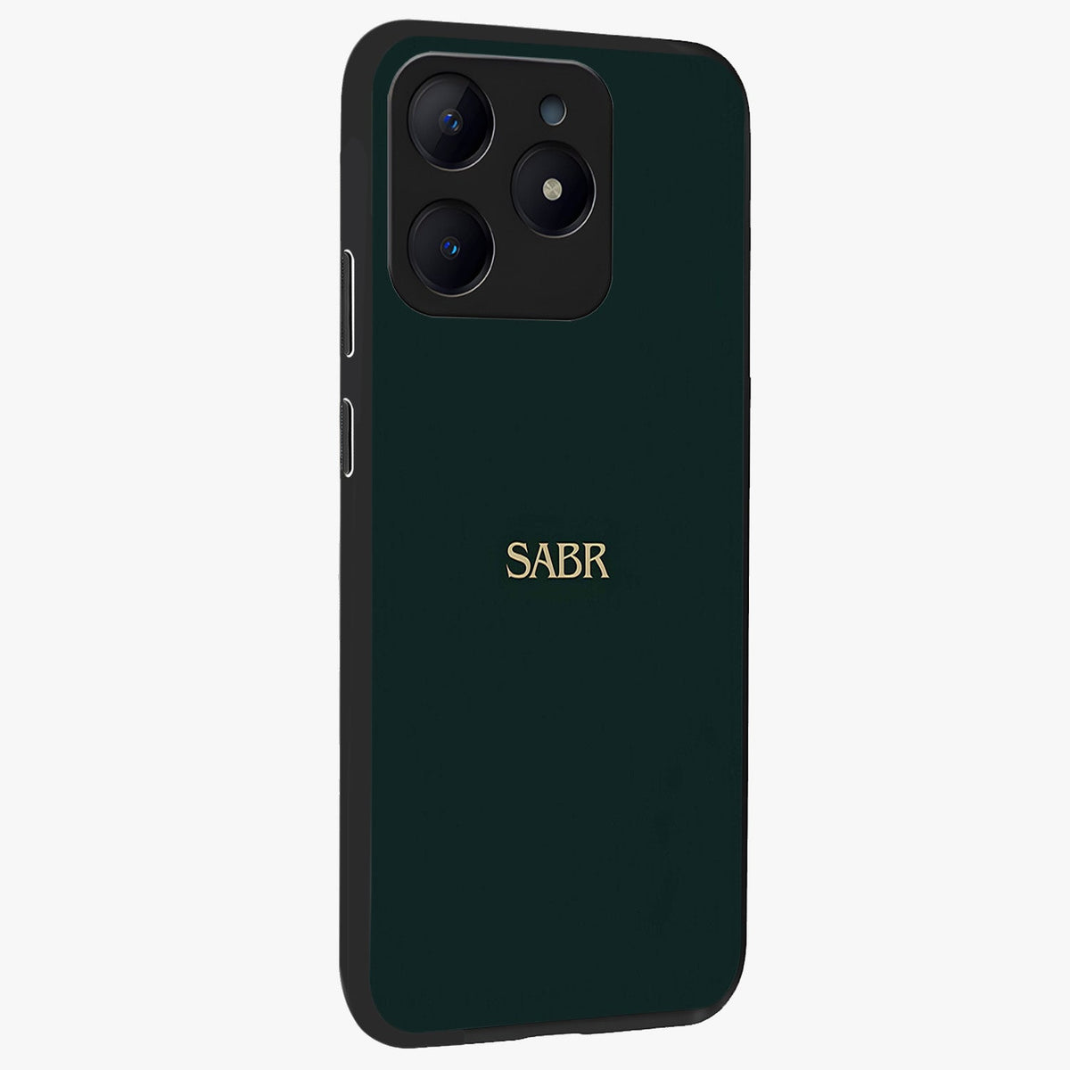 Sabr Minimal Patience Glass Case upright view showcasing calm minimalist artwork with motivational patience theme.