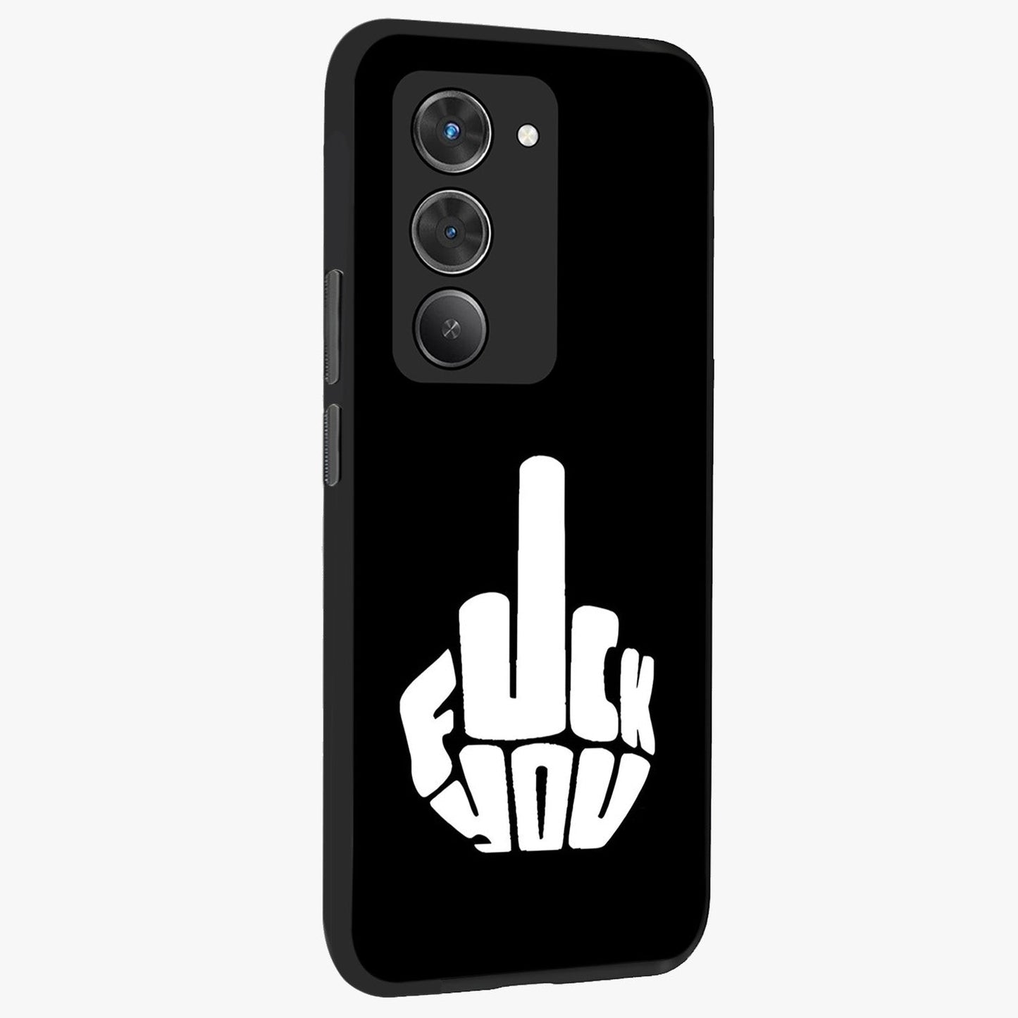 Rebel Mode On Glass Case upright view showcasing striking statement artwork with bold rebellious theme.