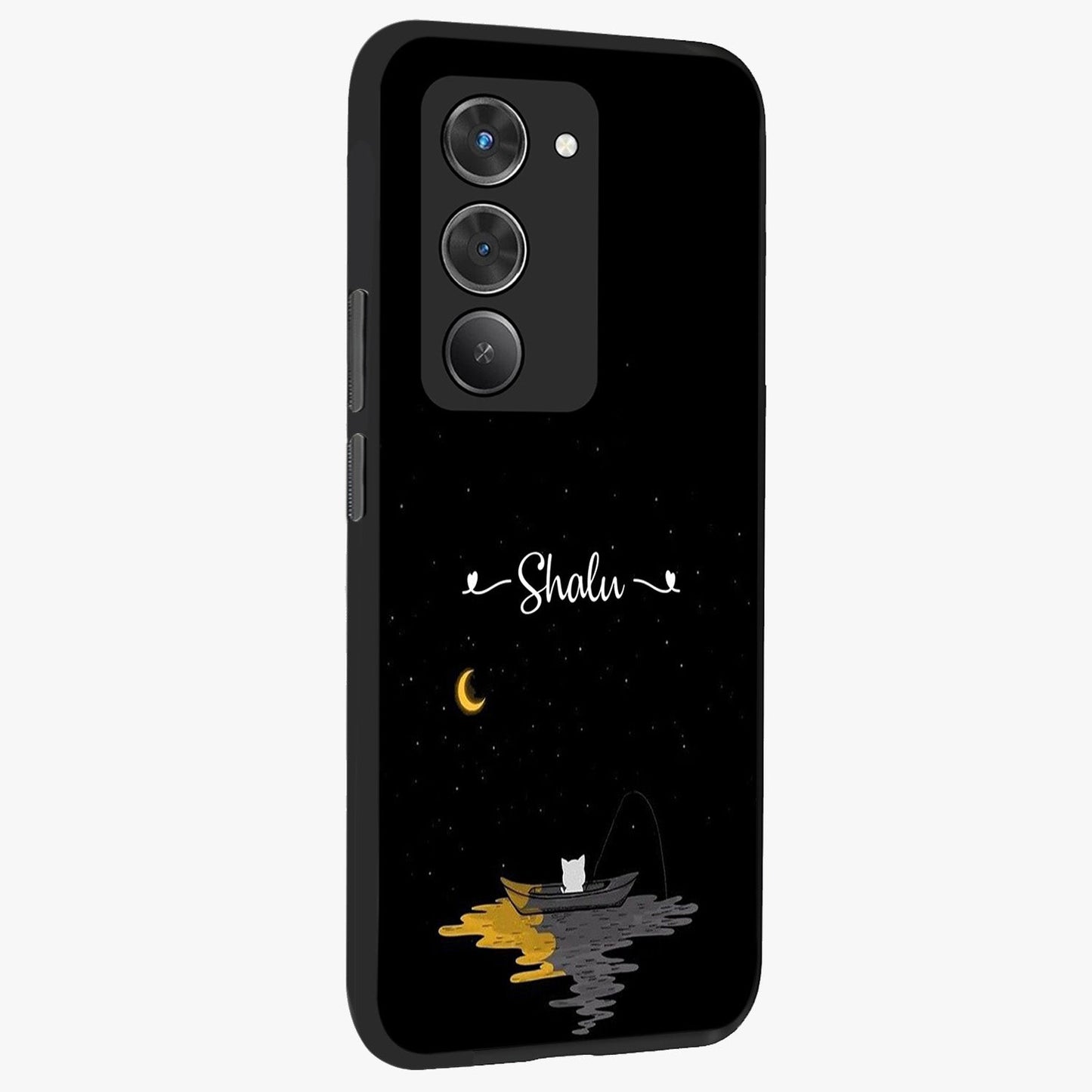 Silent Night Row Glass Case upright view showcasing tranquil night artwork with serene landscape theme.