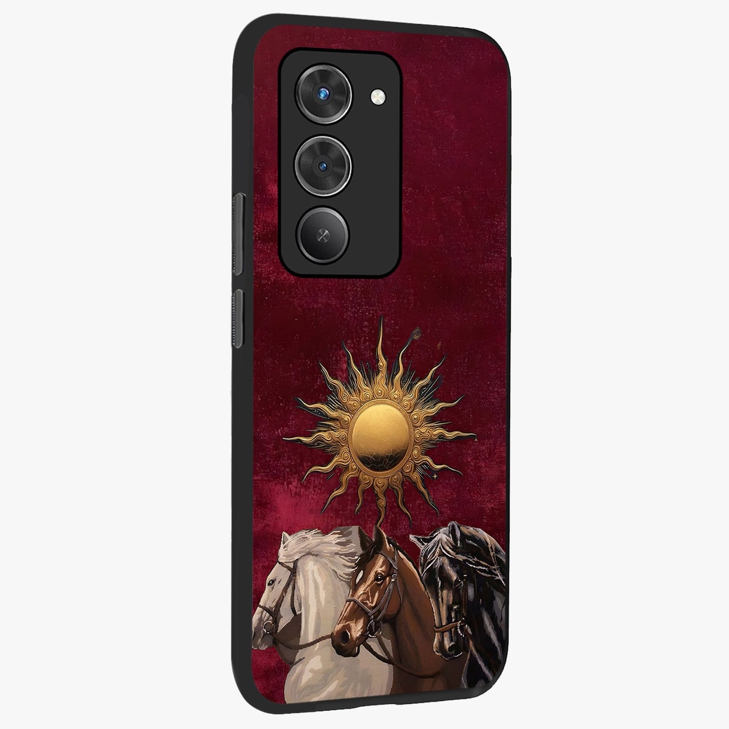 Solar Riders Glass Case upright view showcasing energetic rider artwork with bold adventure theme.
