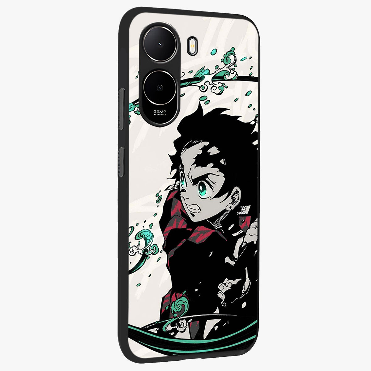 Demon Slayer Glass Case upright view showcasing powerful anime artwork with intense warrior theme.