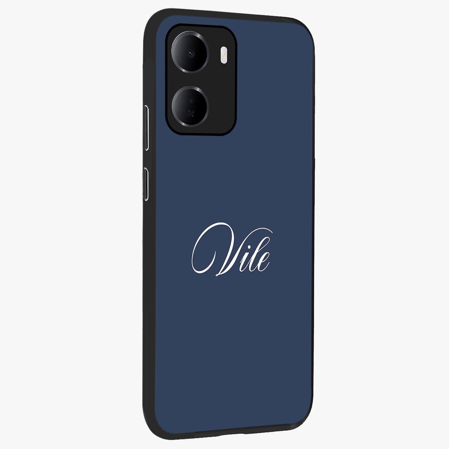 Blue Vintage Floral Pattern Glass Case displayed in angled mockup highlighting classic blue floral pattern and retro aesthetic design.
