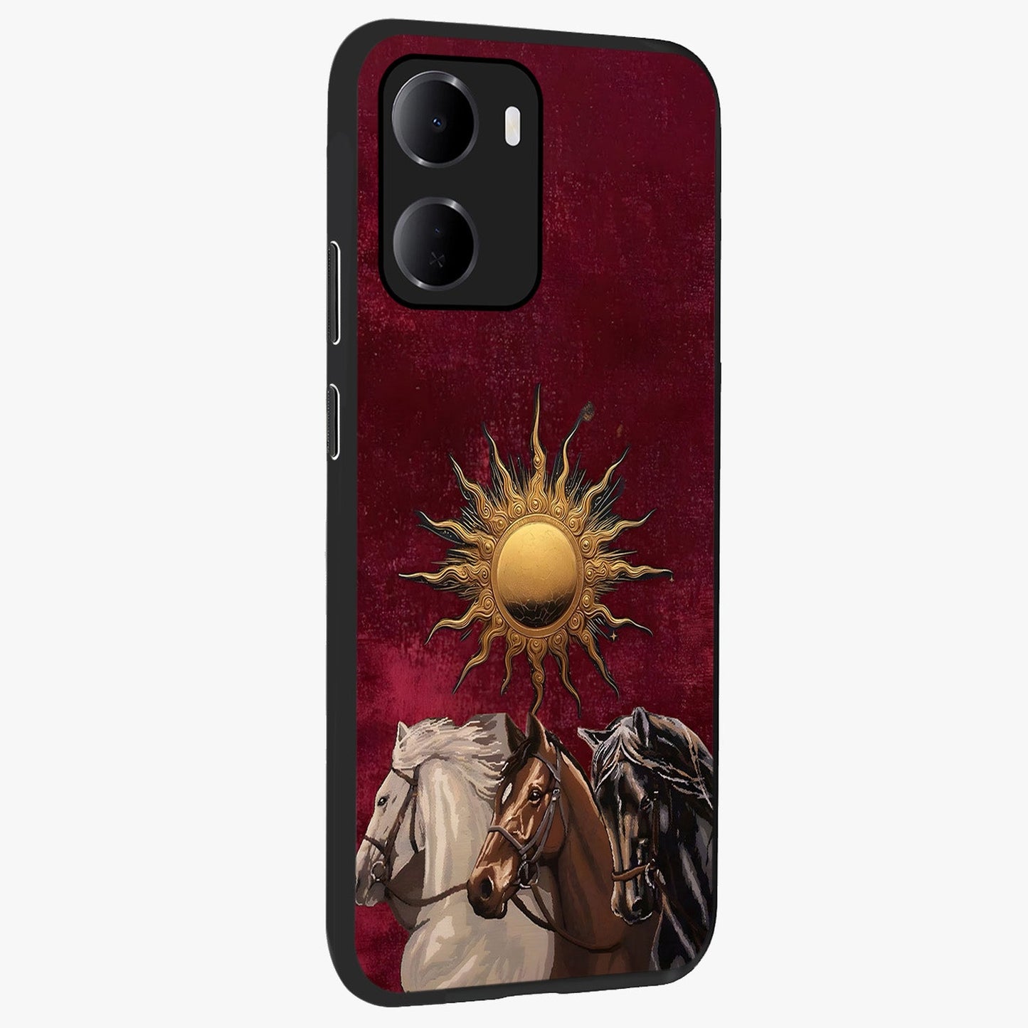 Solar Riders Glass Case upright view showcasing energetic rider artwork with bold adventure theme.