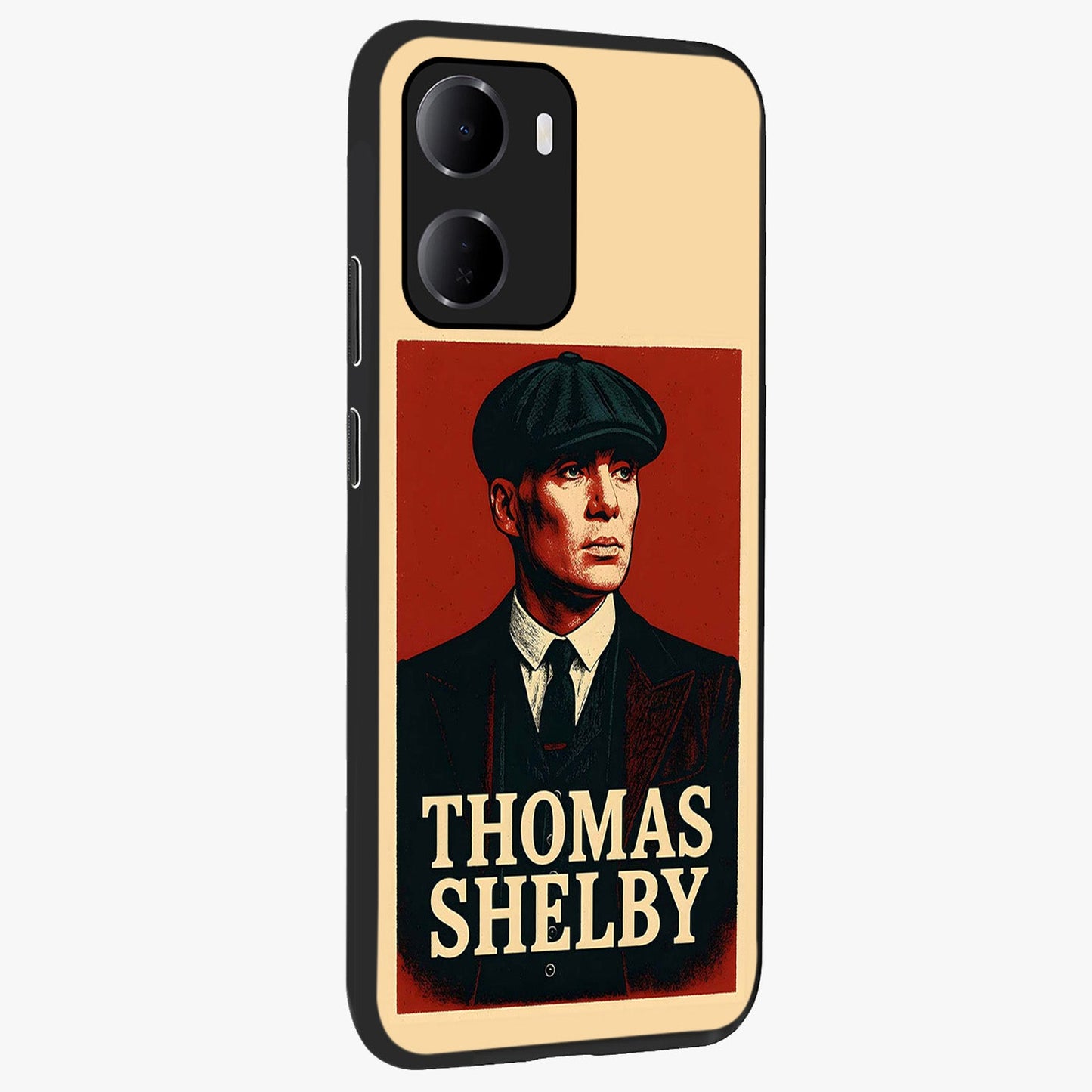 Vintage Mafia Authority Glass Case upright view showcasing dramatic vintage artwork with iconic authority theme.