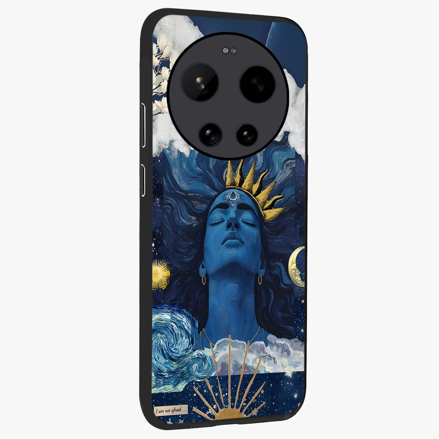 Aesthetic Lord Shiva Glass Case upright view showcasing powerful Lord Shiva artwork with devotional theme.
