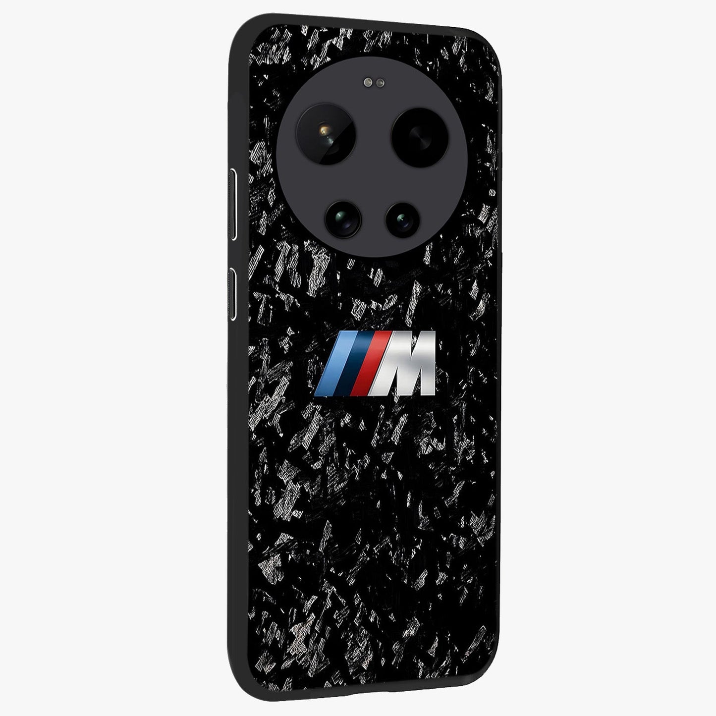 Carbon Speed Mark Glass Case upright view showcasing modern carbon speed graphic with bold automotive theme.