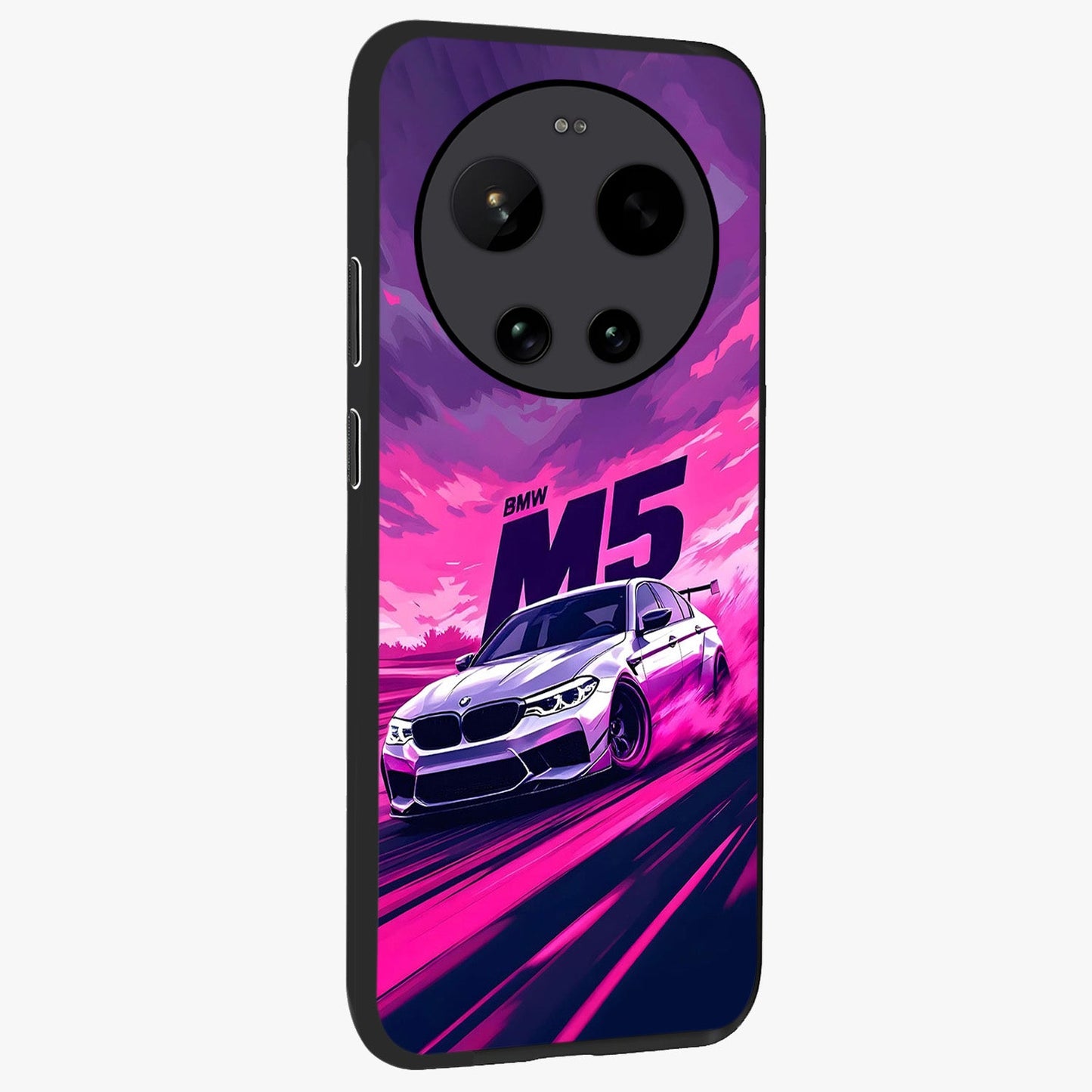 Velocity Drift Pulse Glass Case upright view showcasing powerful racing artwork with energetic motorsport theme.