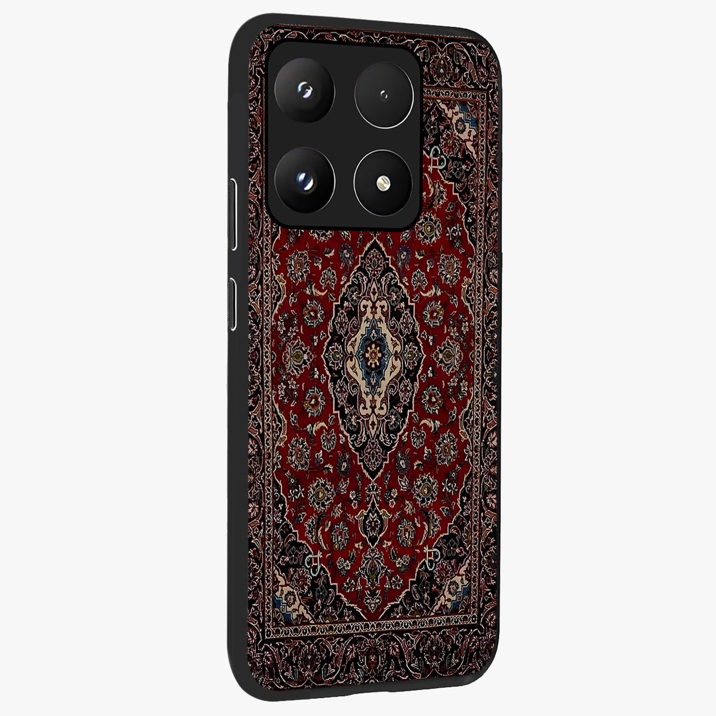 Heritage Carpet Royale Glass Case upright view showcasing detailed ornamental artwork with luxurious traditional theme.