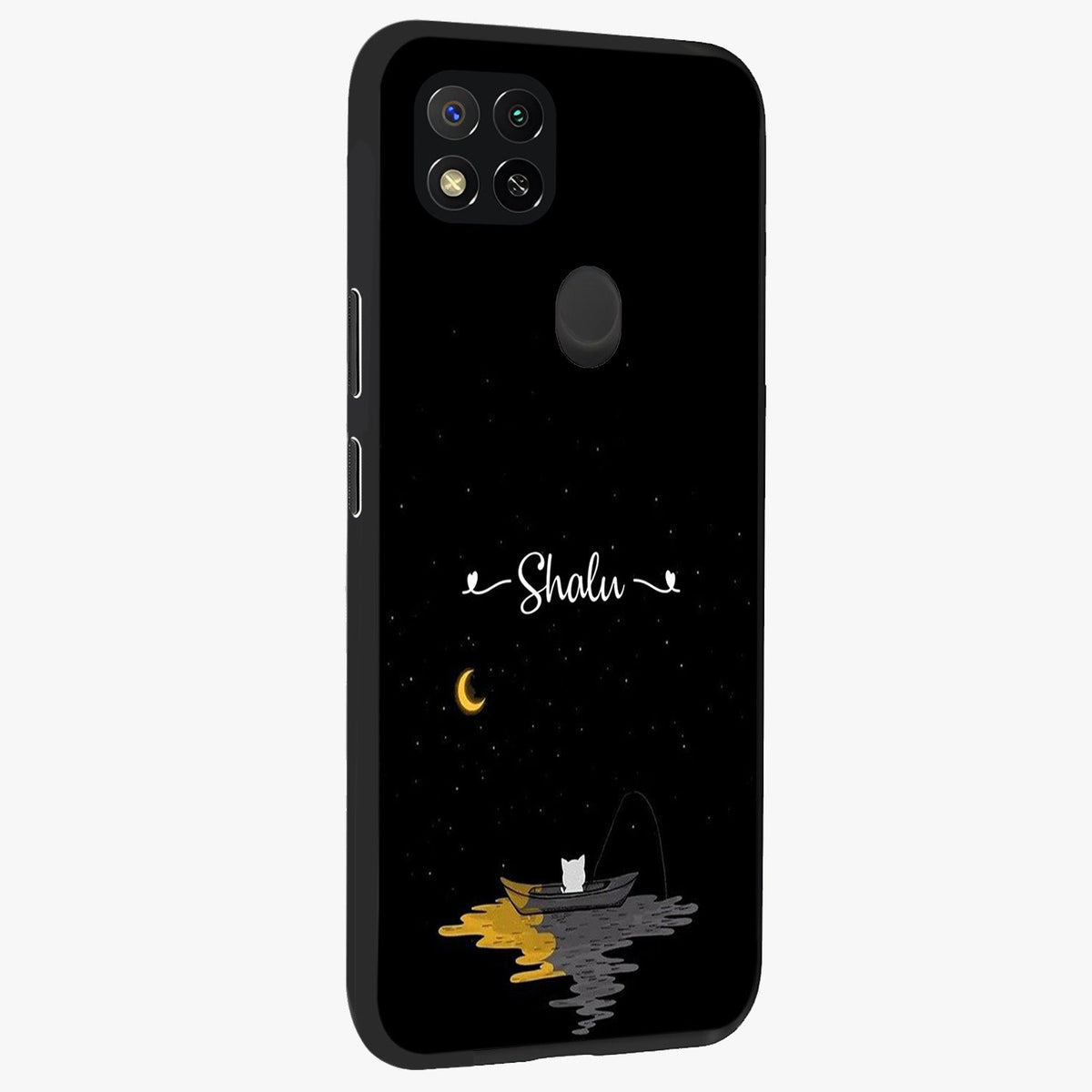 Silent Night Row Glass Case upright view showcasing tranquil night artwork with serene landscape theme.