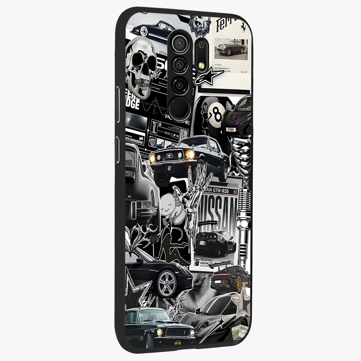 Aesthetic Dark Love Glass Case upright view showcasing dramatic romantic artwork with modern aesthetic style.