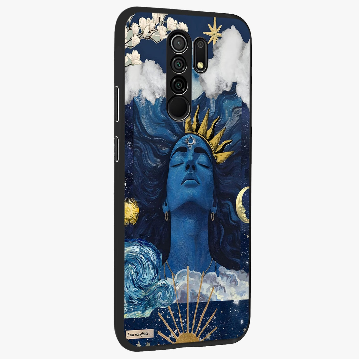 Aesthetic Lord Shiva Glass Case upright view showcasing powerful Lord Shiva artwork with devotional theme.