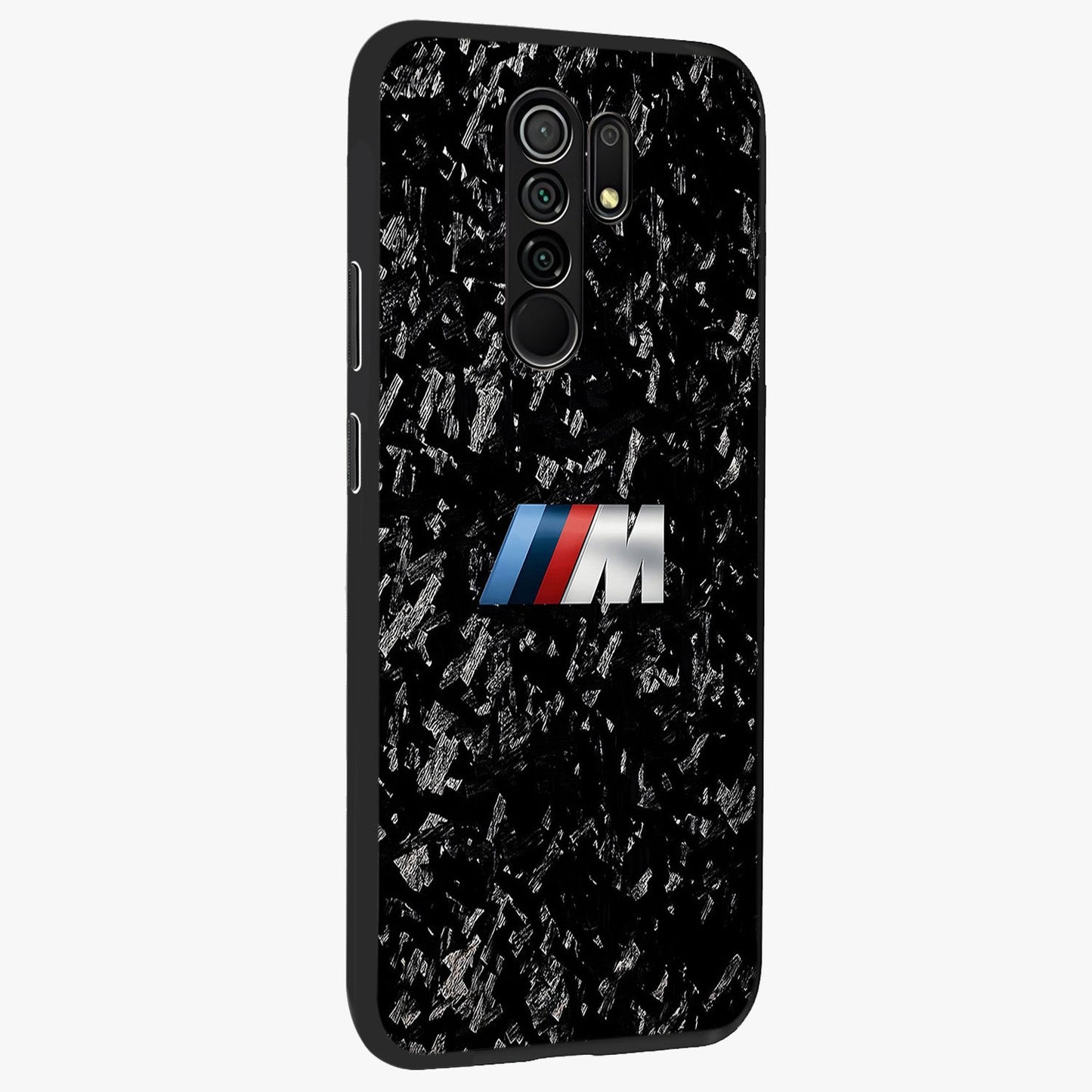Carbon Speed Mark Glass Case upright view showcasing modern carbon speed graphic with bold automotive theme.