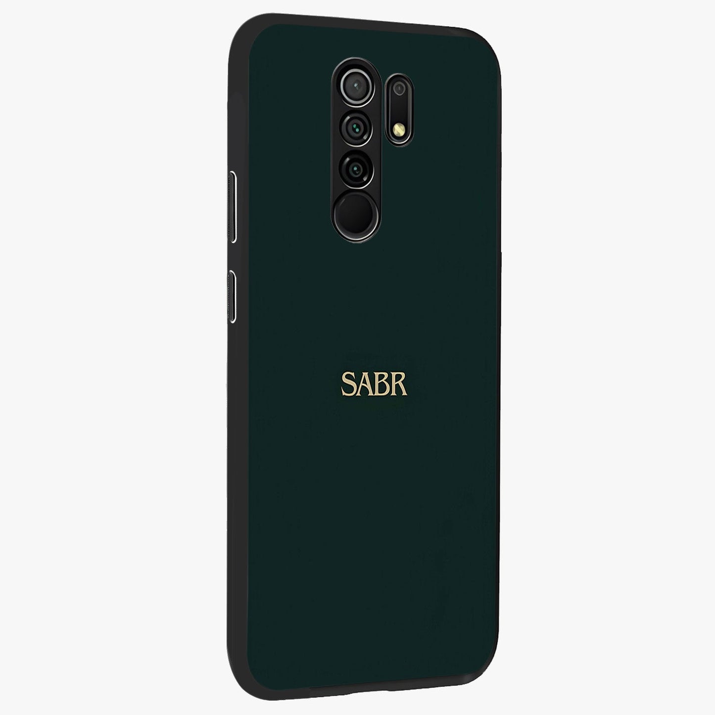 Sabr Minimal Patience Glass Case upright view showcasing calm minimalist artwork with motivational patience theme.